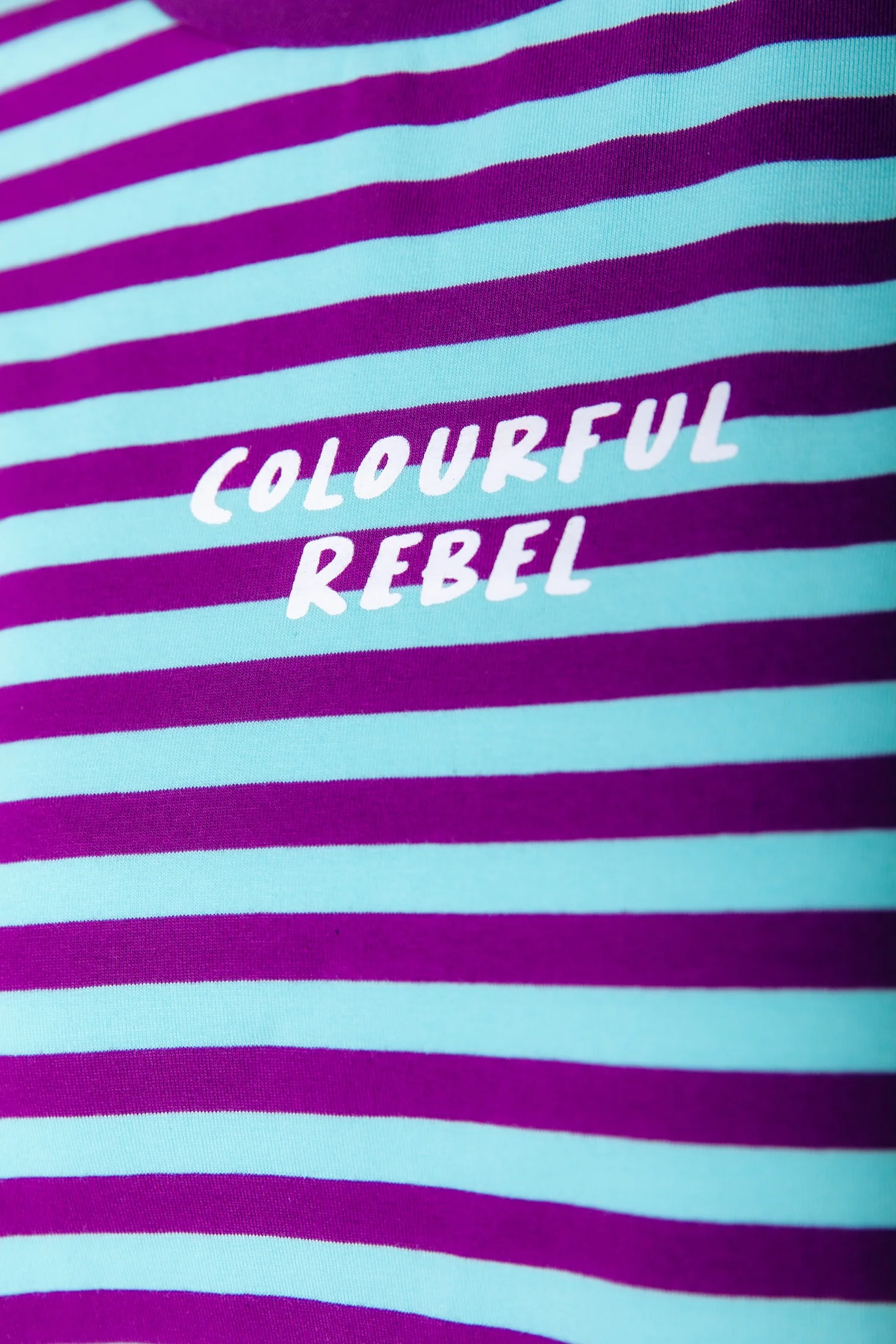 Striped Logo T-shirt | Blue/Purple - Image 4