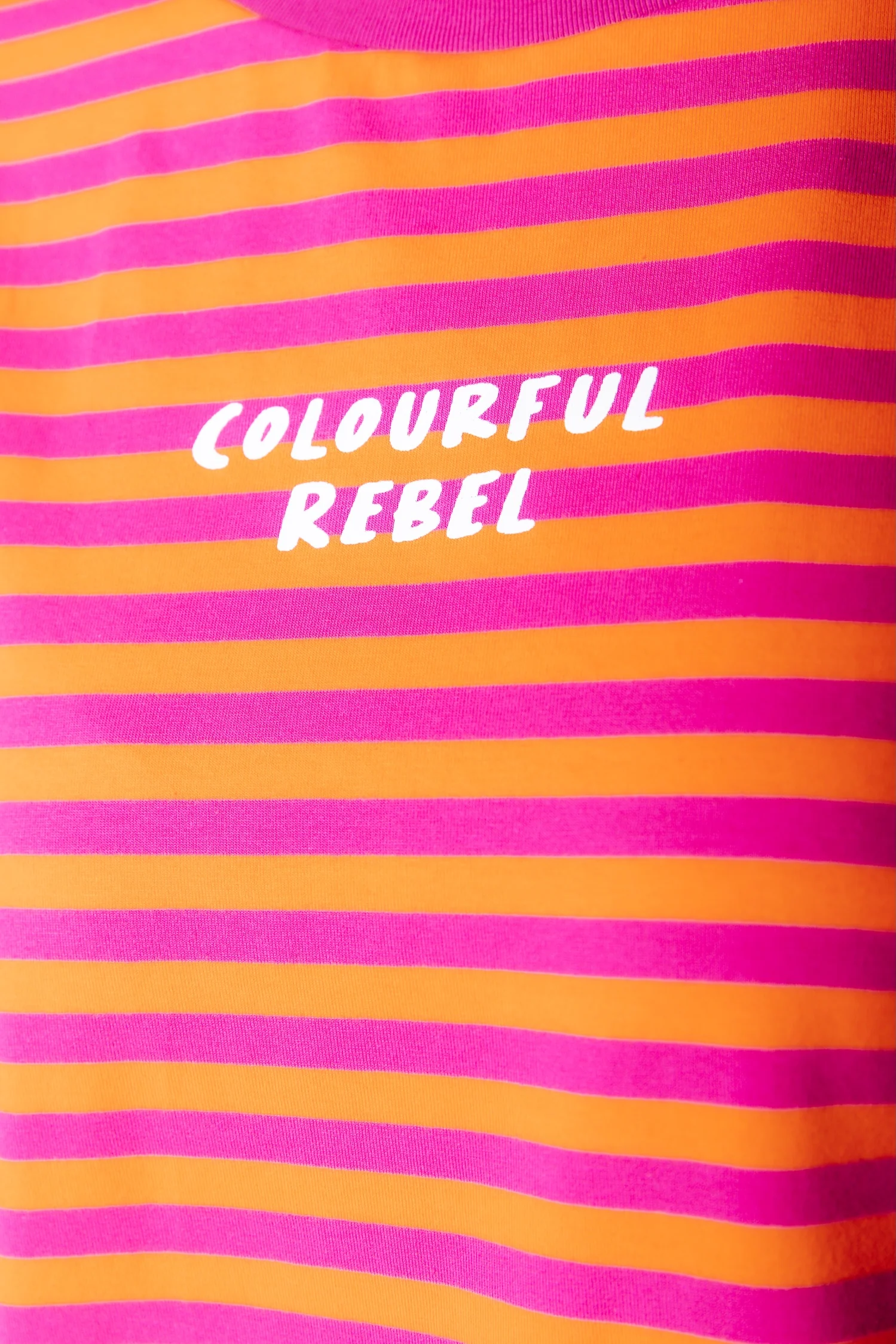 Striped Logo T-shirt | Orange / Pink - Image 4