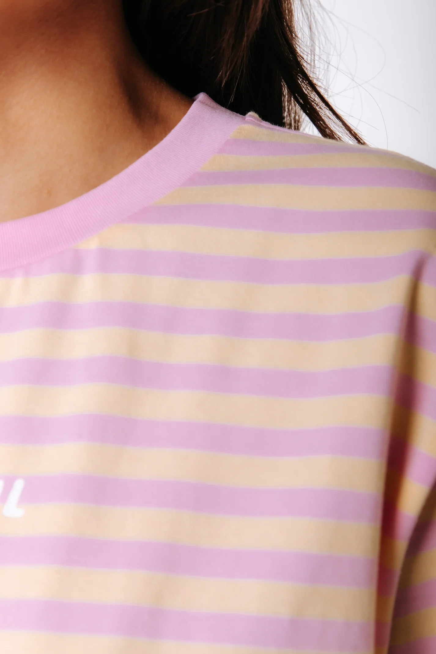 Striped Logo T-shirt | Pink / Yellow - Image 3