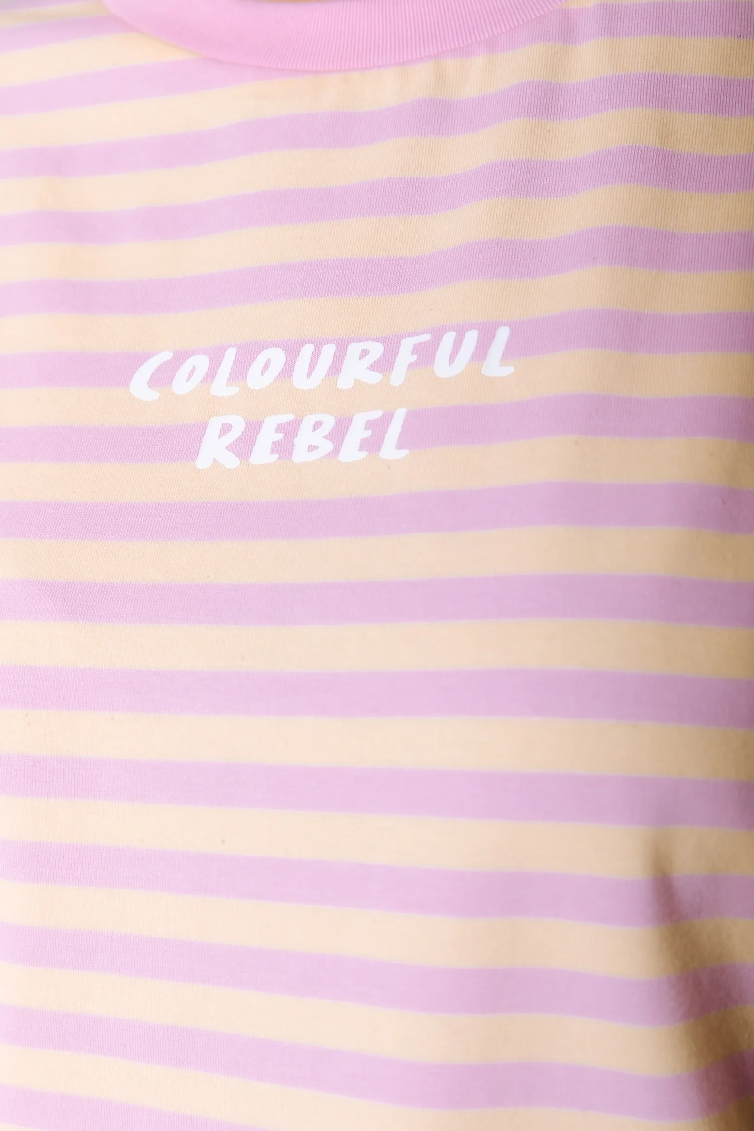 Striped Logo T-shirt | Pink / Yellow - Image 4
