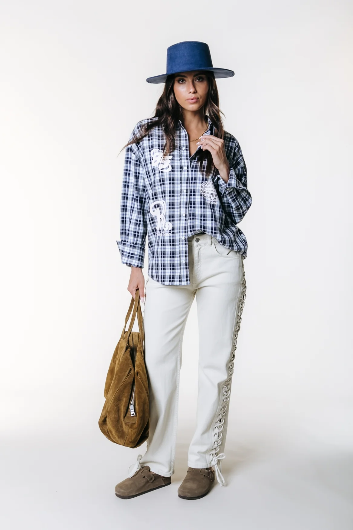 Talia Check Logo Blouse | Multicolor - Image 4