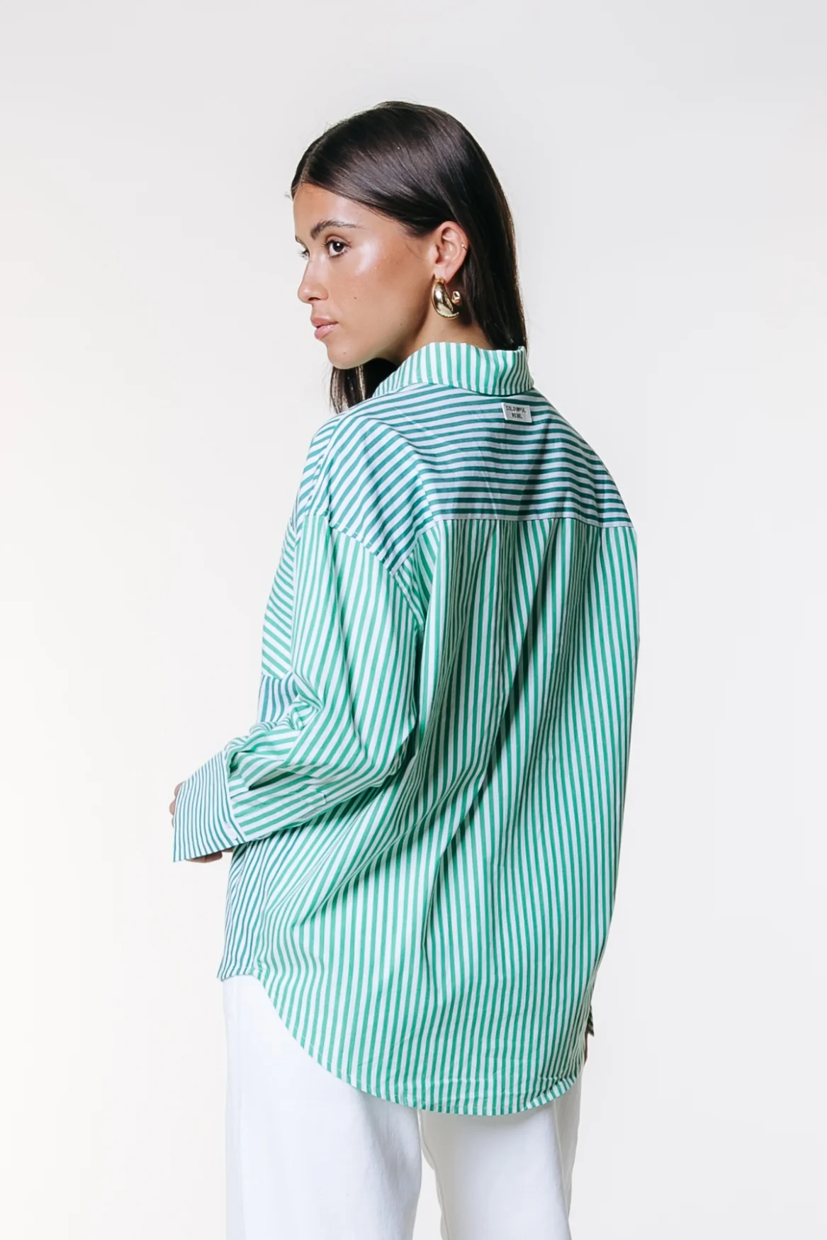 Talia Stripe Blouse | Green - Image 3