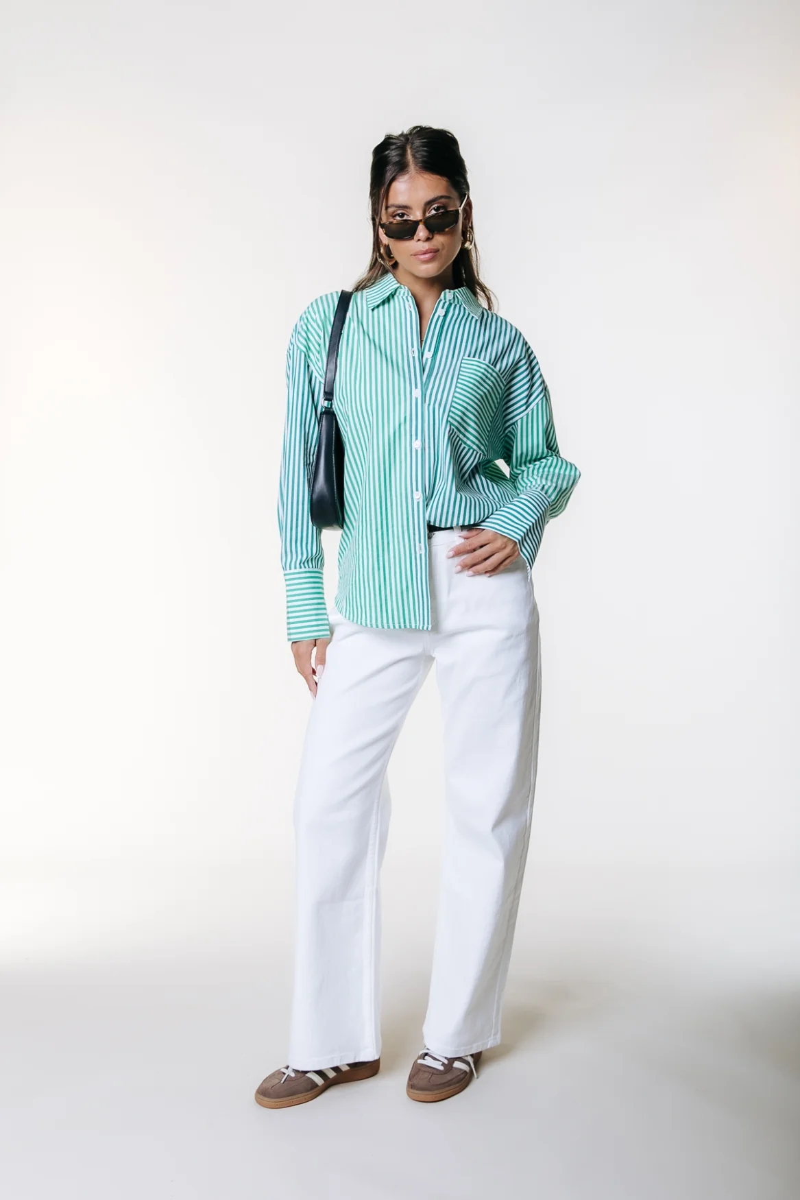 Talia Stripe Blouse | Green - Image 4