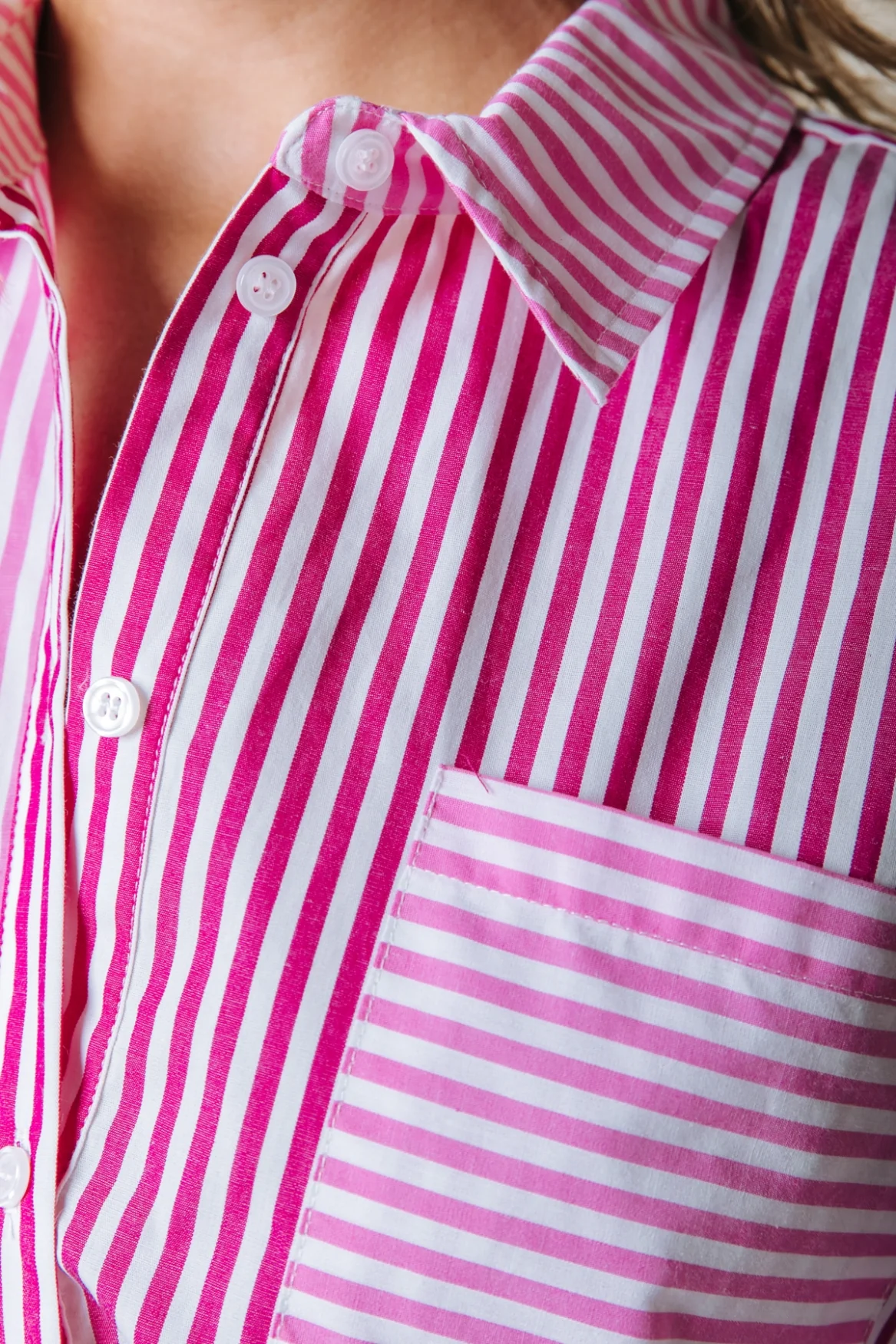 Talia Stripe Blouse | Light pink - Image 3