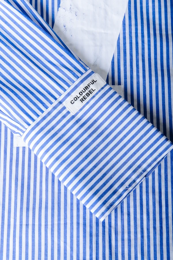 Talia Striped Blouse | White/ Blue - Image 5