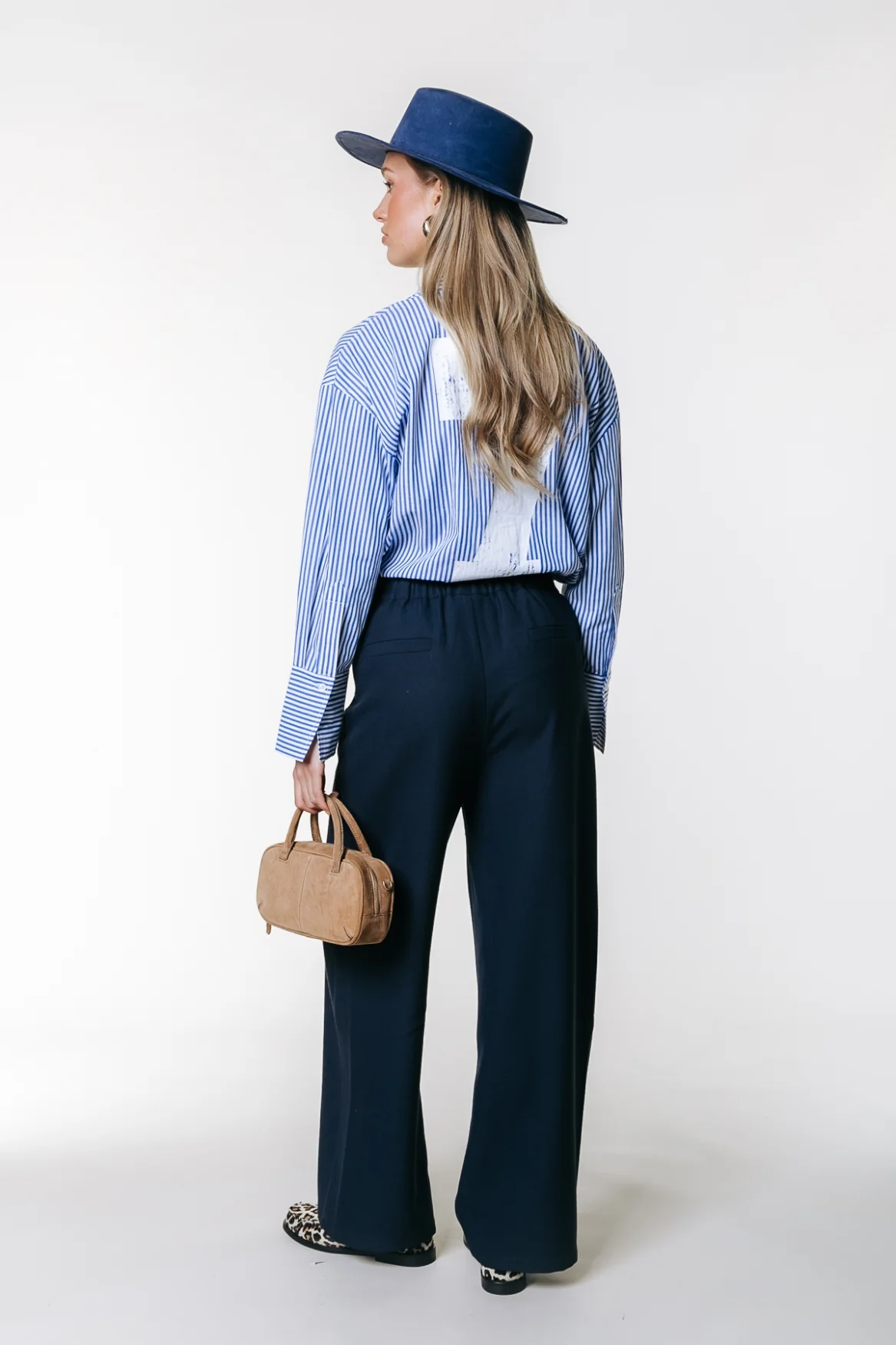 Talia Striped Blouse | White/ Blue - Image 4