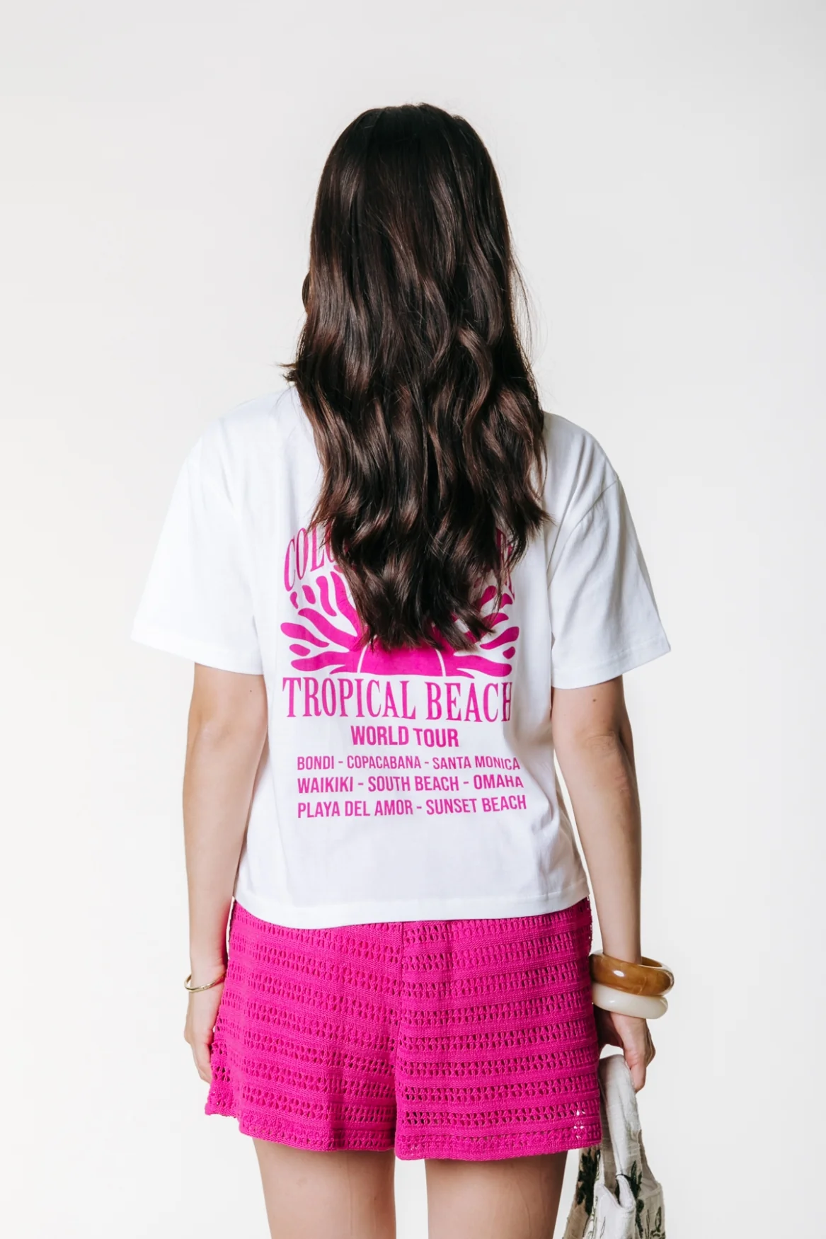 Tropical Beach Cropped T-shirt | Standard white - Image 4