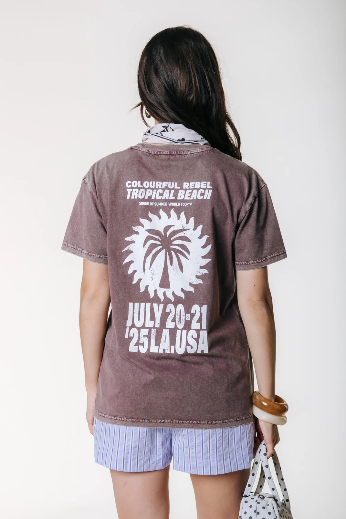 Beach Tour Acid Wash T-shirt | Warm Brown - Image 2