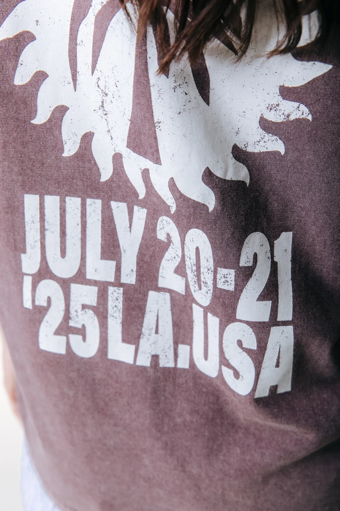 Beach Tour Acid Wash T-shirt | Warm Brown - Image 3