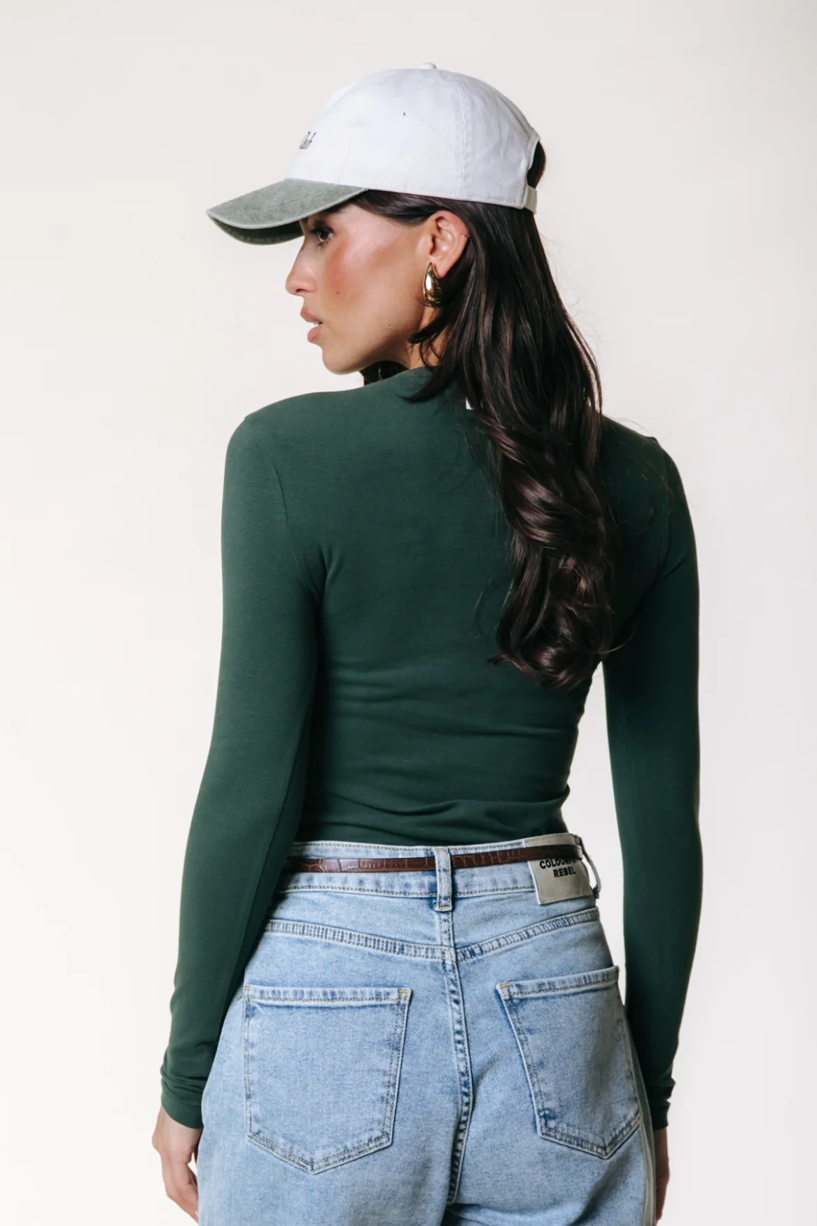 Fitted Longsleeve Top | Dark green - Image 4