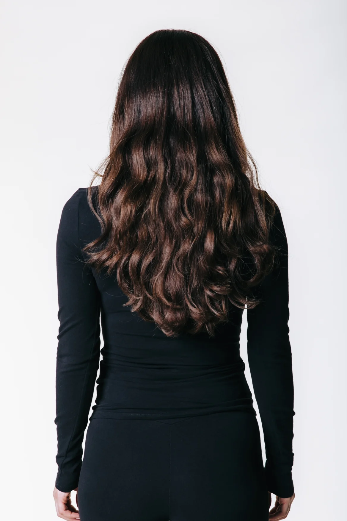 Fitted Longsleeve V-neck Top | Black - Image 3