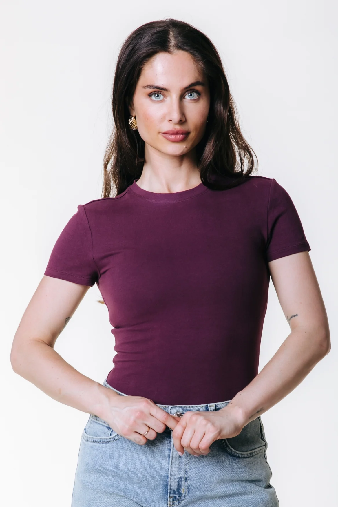 Fitted T-shirt | Merlot Red