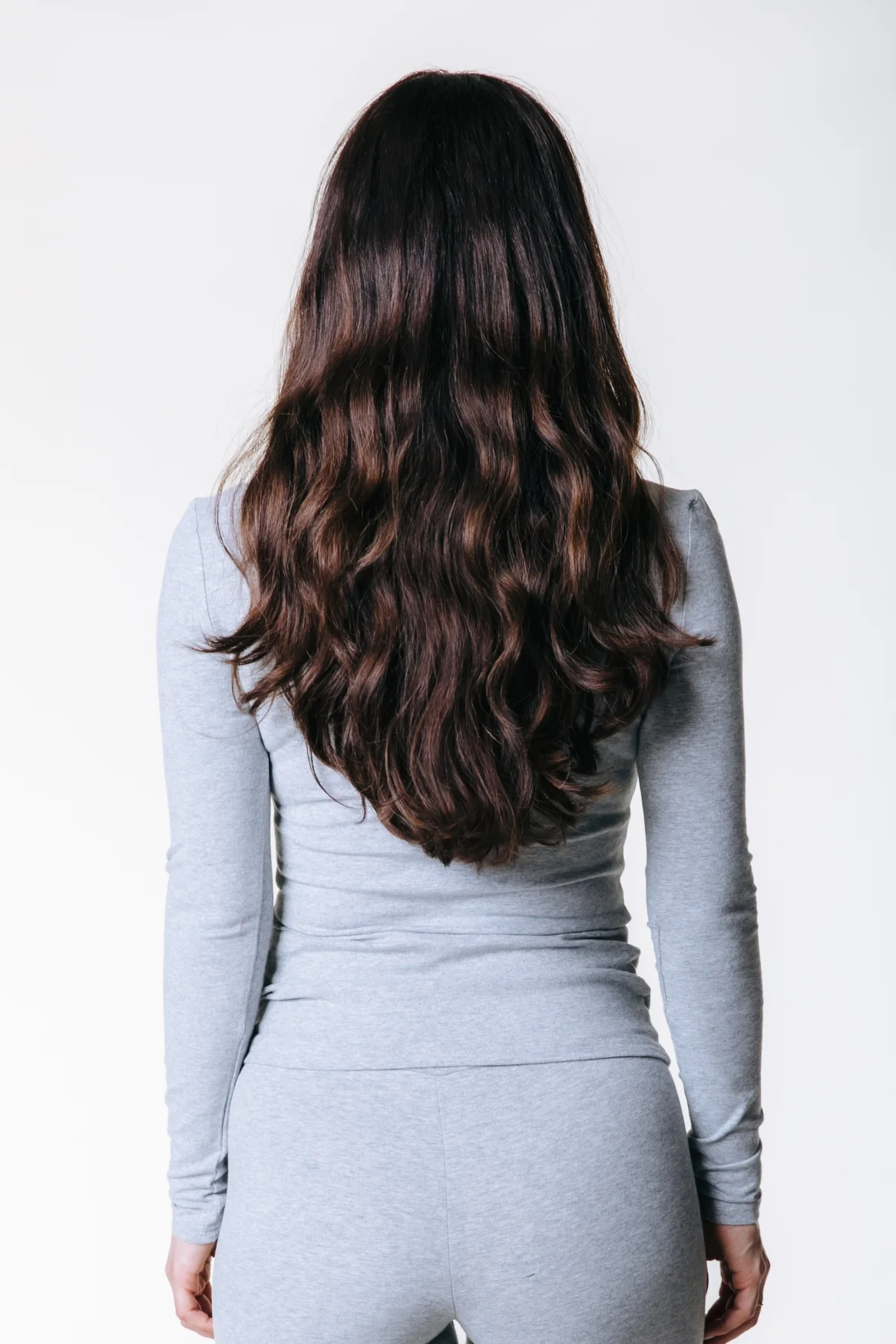 Fitted Turtleneck Top | Medium grey melange - Image 4