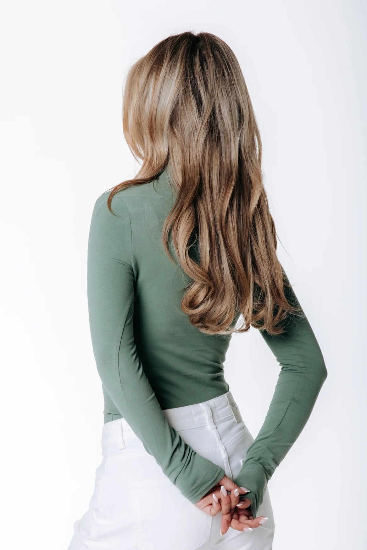 Fitted Zip Top | Olive Green - Image 3