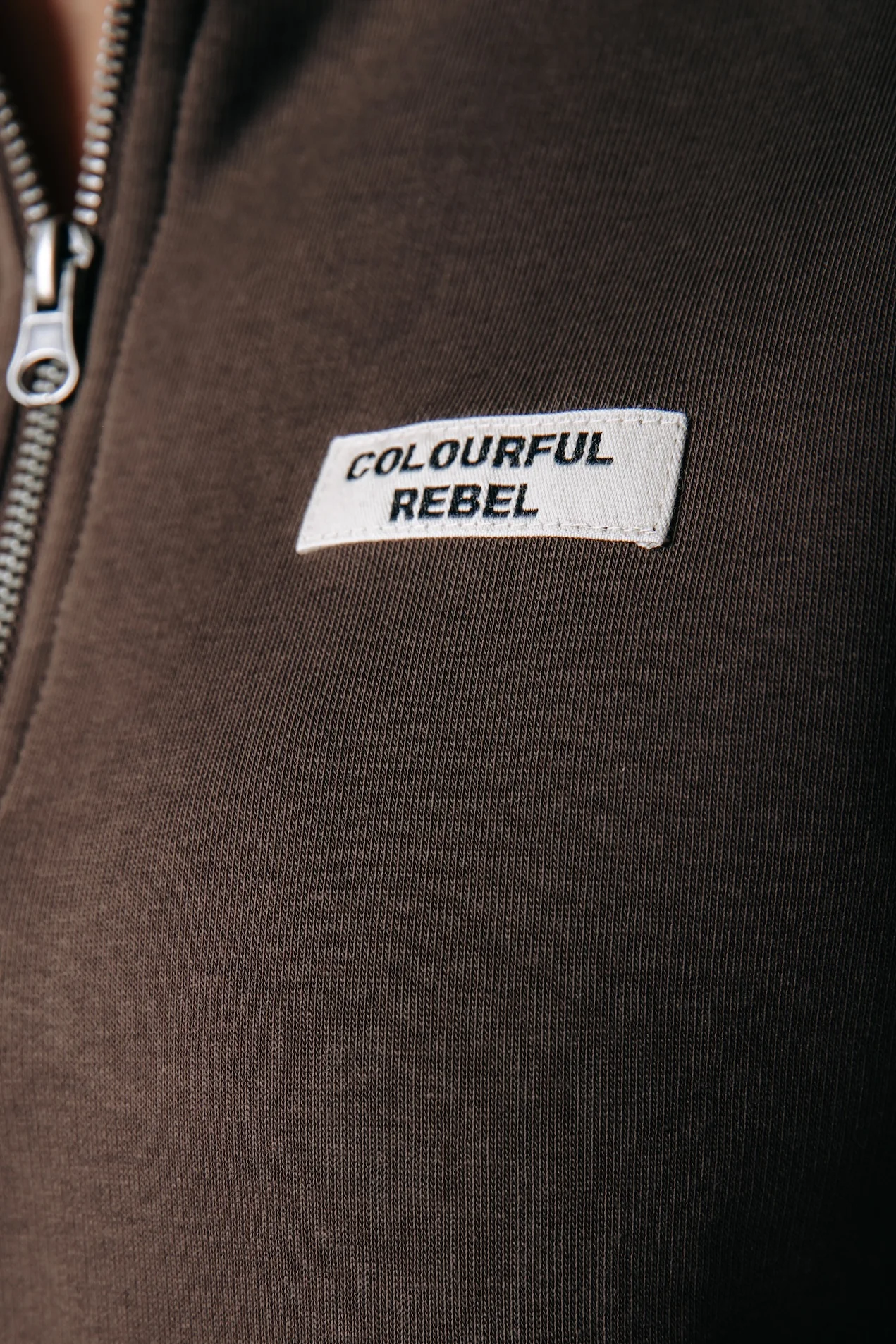 Label Zip Sweat | Brown - Image 2