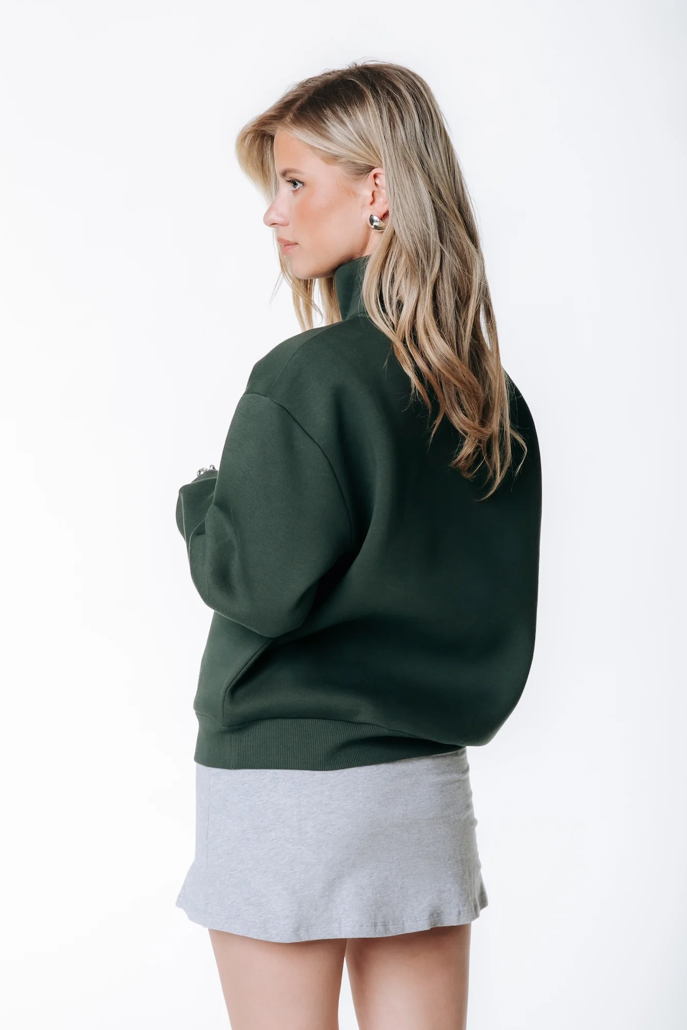 Label Zip Sweat | Dark green - Image 2