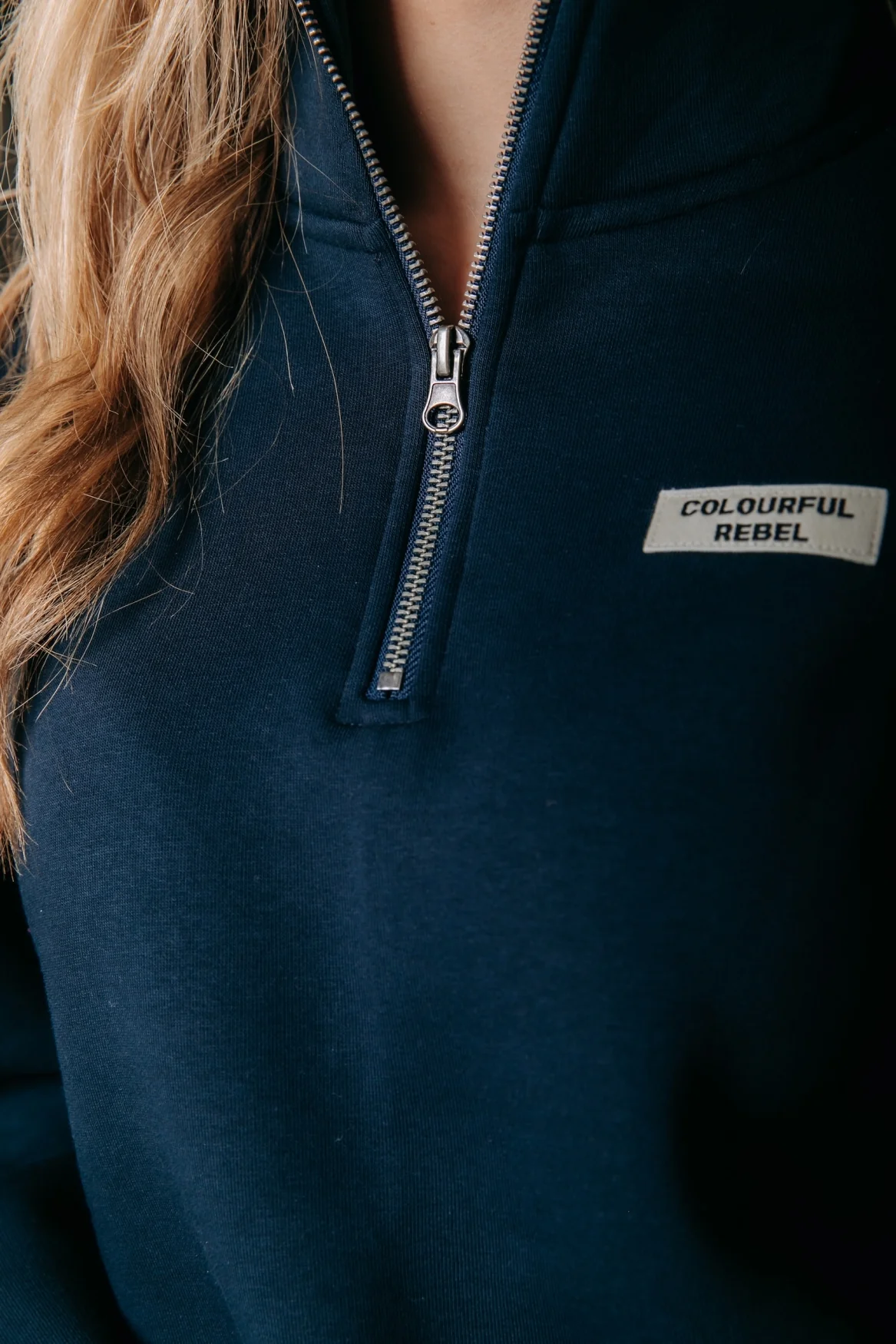 Label Zip Sweat | Dark Navy - Image 2