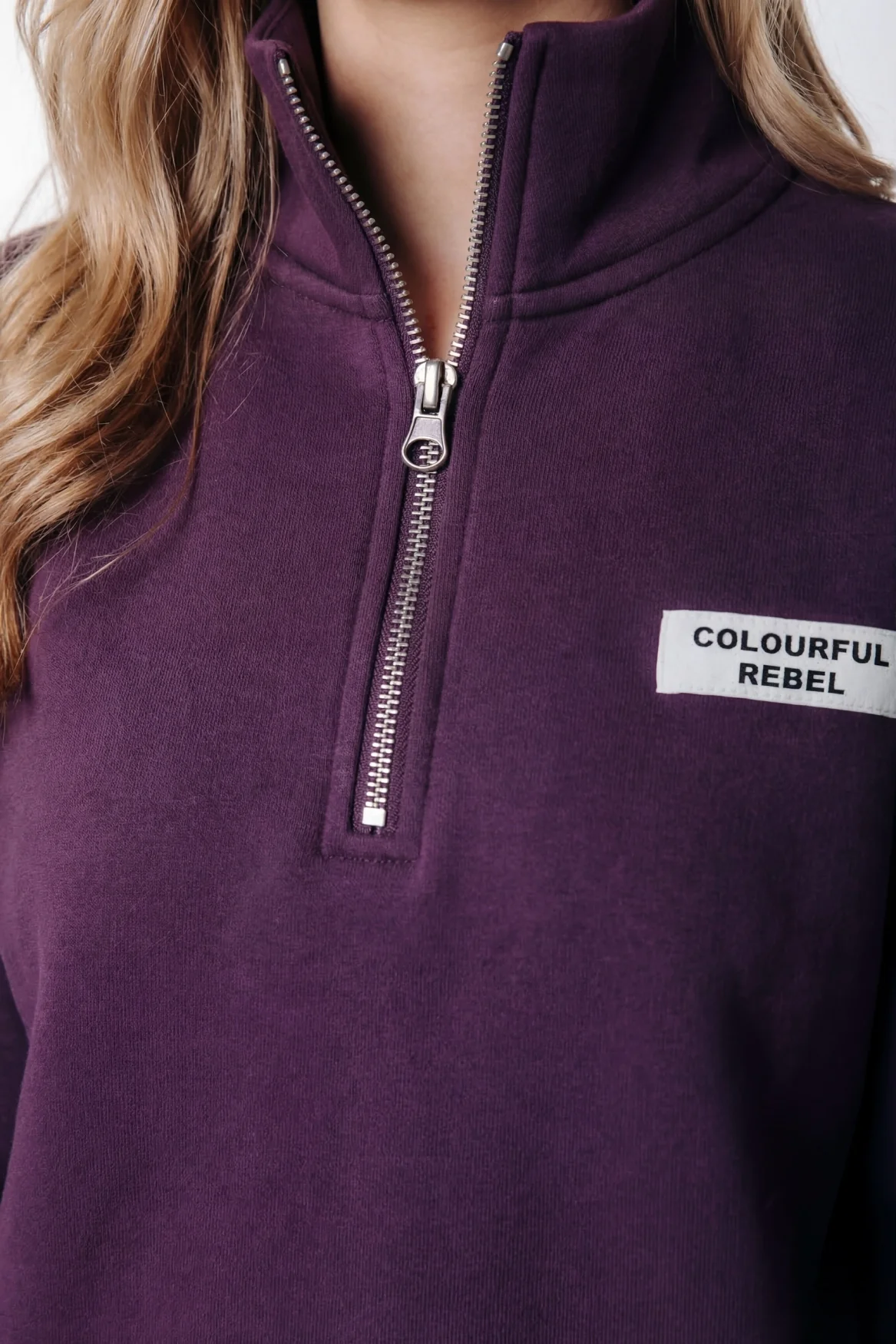 Label Zip Sweat | Dark purple - Image 2