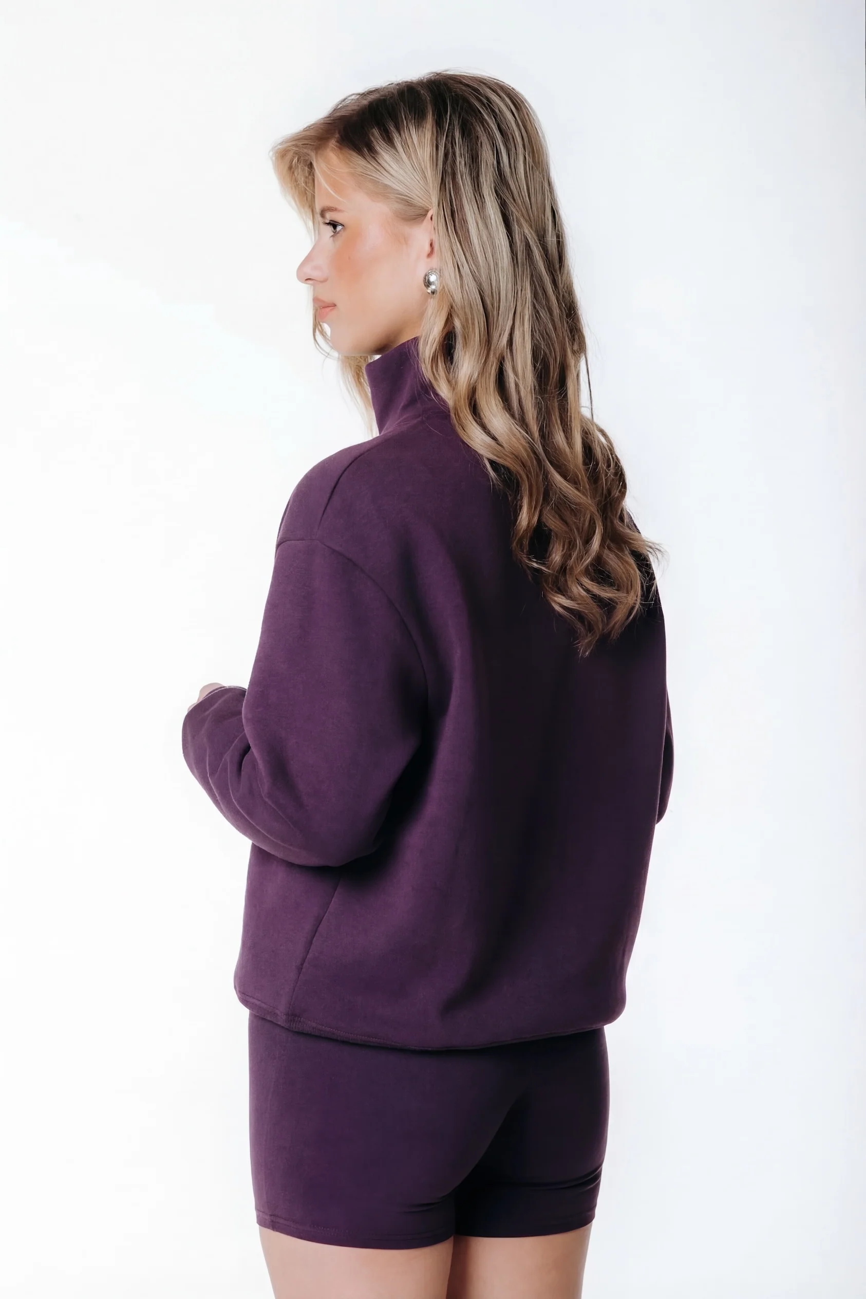 Label Zip Sweat | Dark purple - Image 3