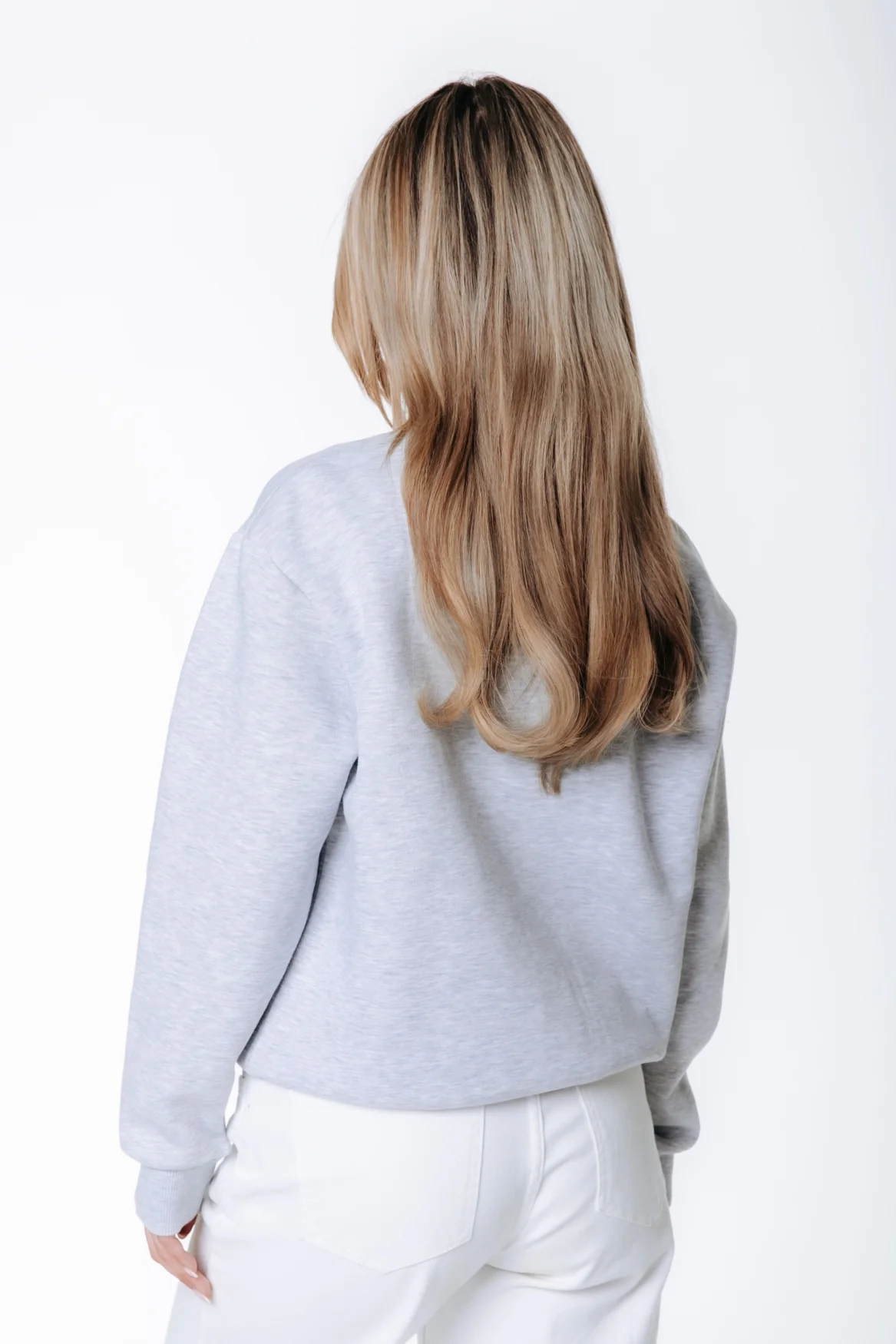 Label Zip Sweat | Light grey melange - Image 3