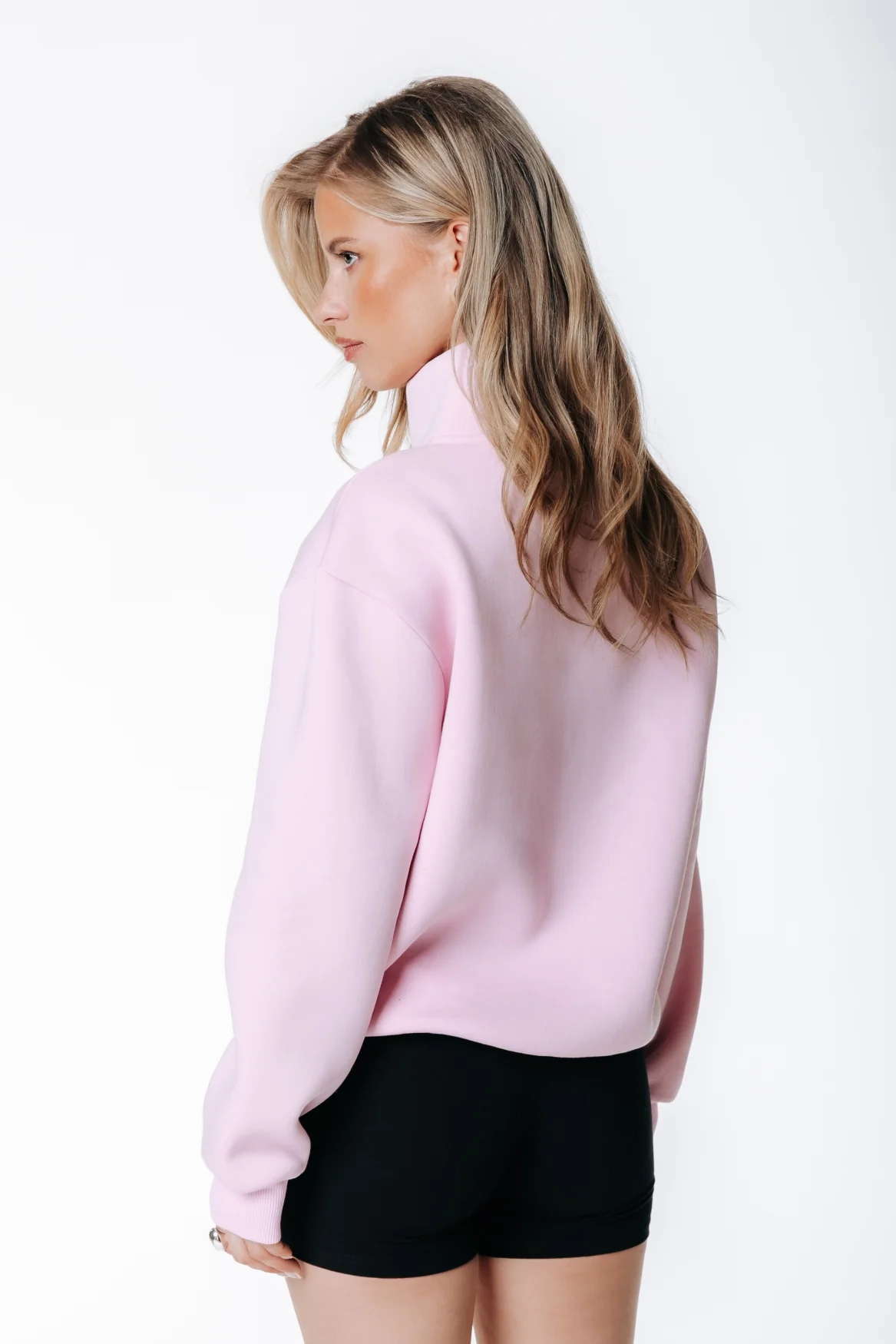 Label Zip Sweat | Soft pink - Image 3