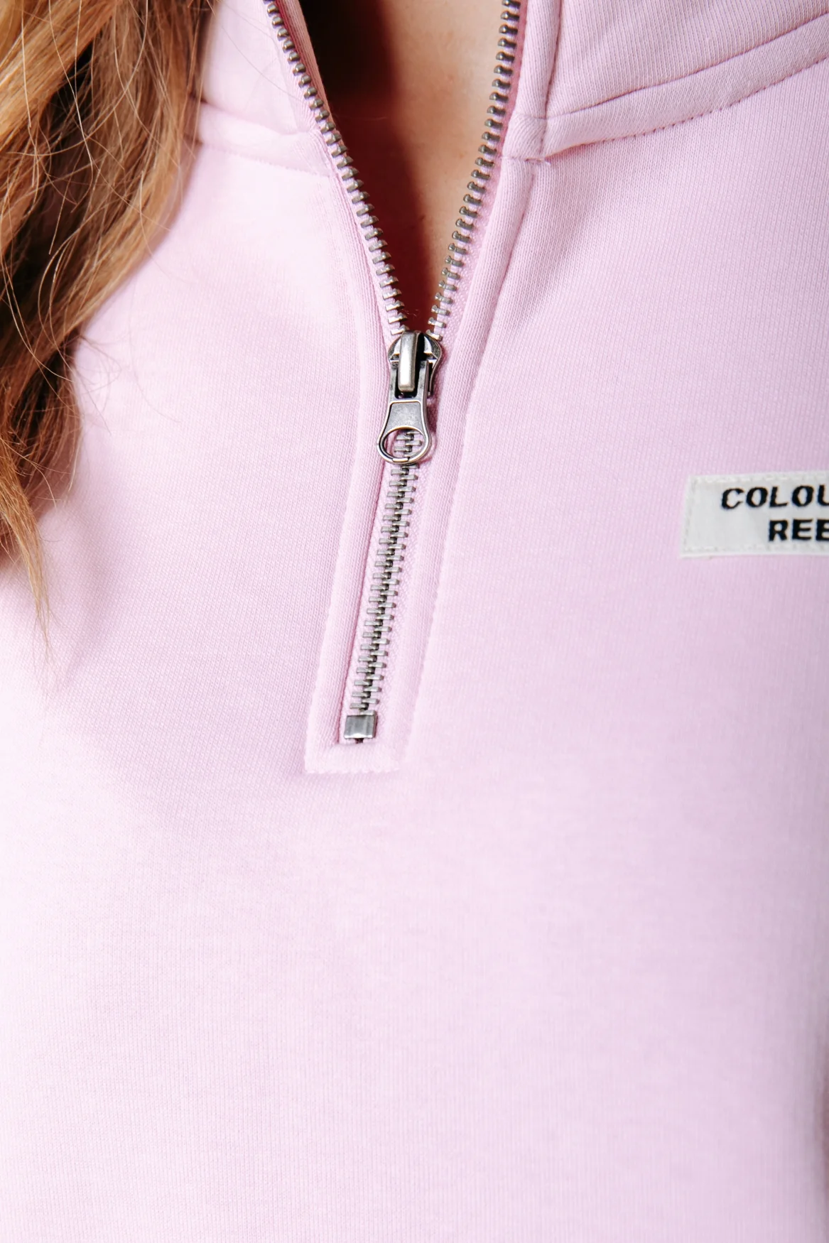 Label Zip Sweat | Soft pink - Image 4