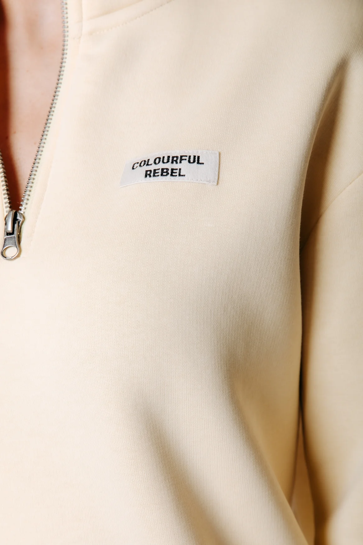 Label Zip Sweat | Soft yellow - Image 2