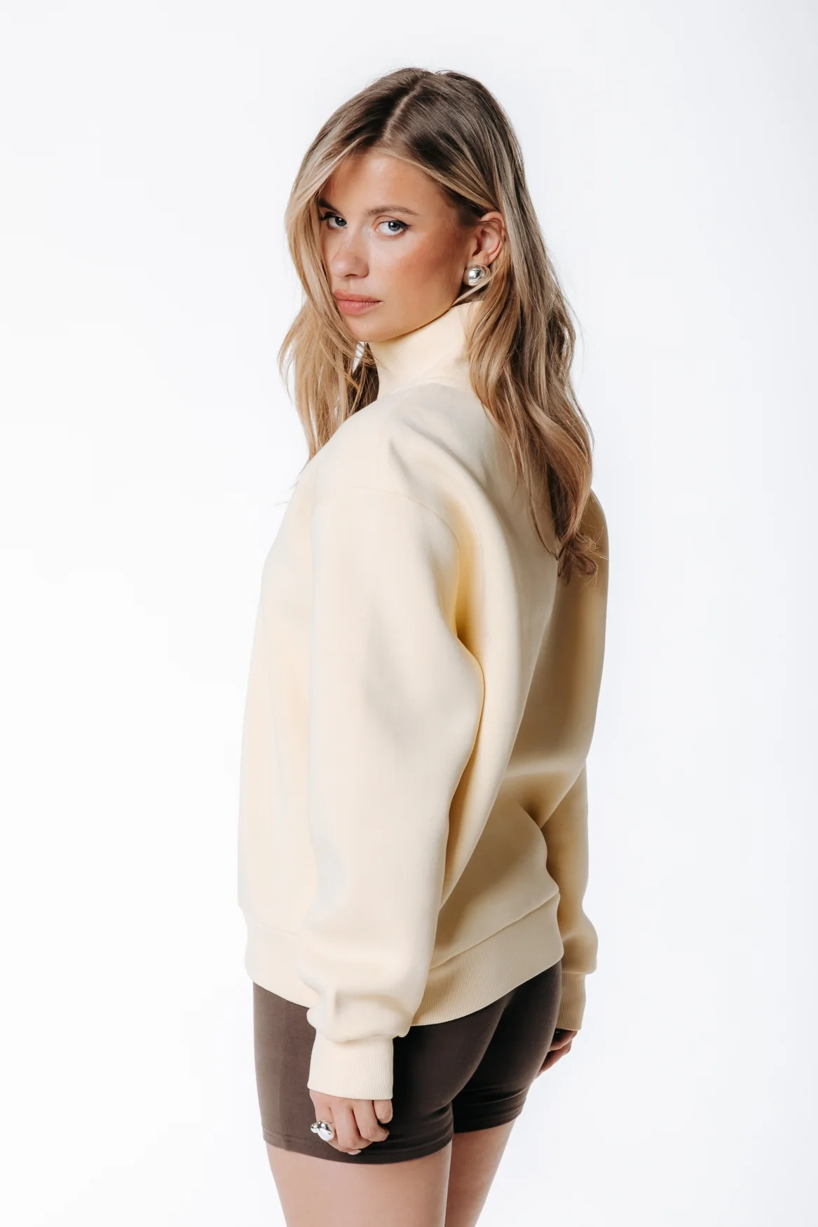 Label Zip Sweat | Soft yellow - Image 3