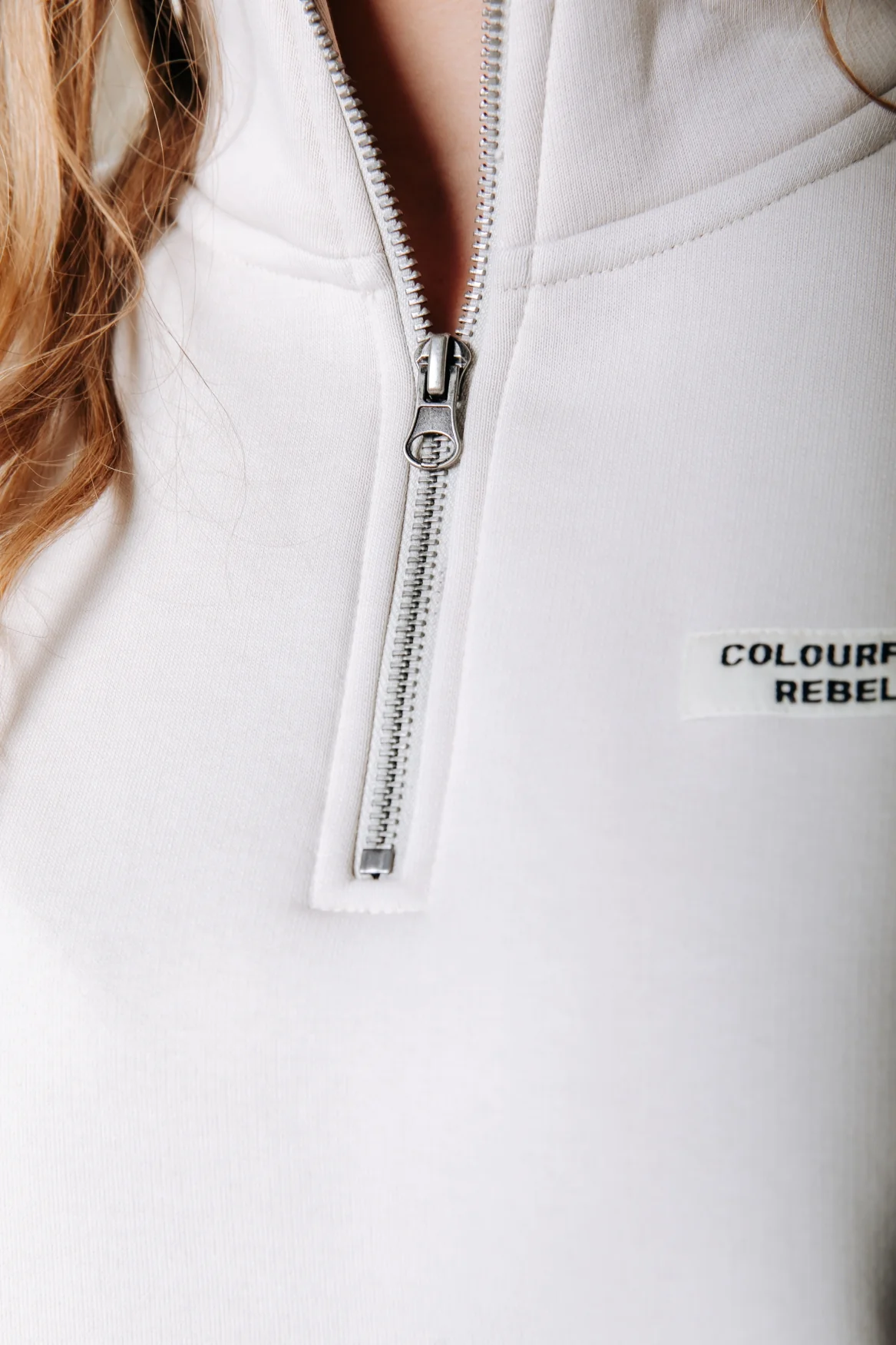 Label Zip Sweat | Stone - Image 4
