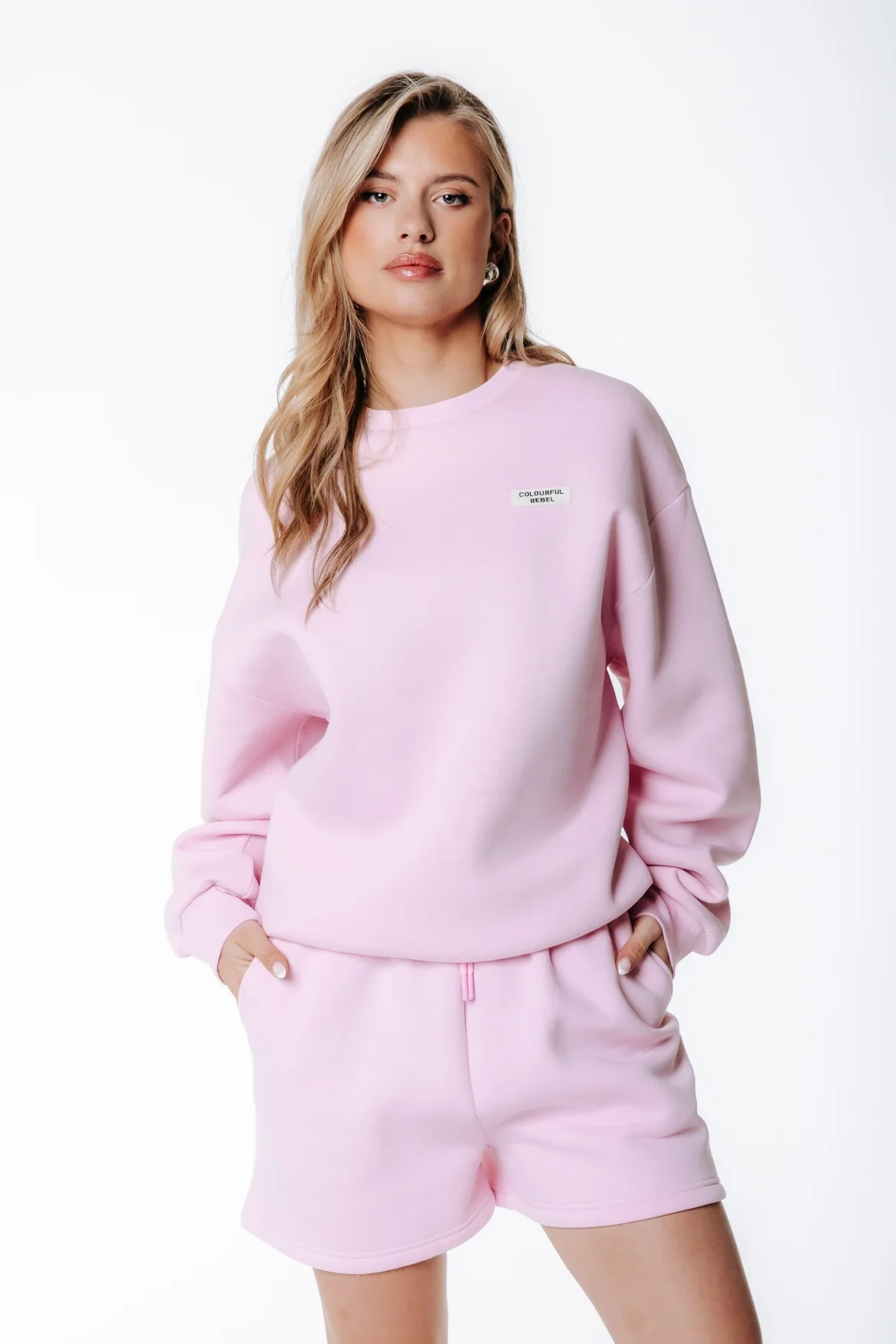Label Sweatshorts | Soft pink