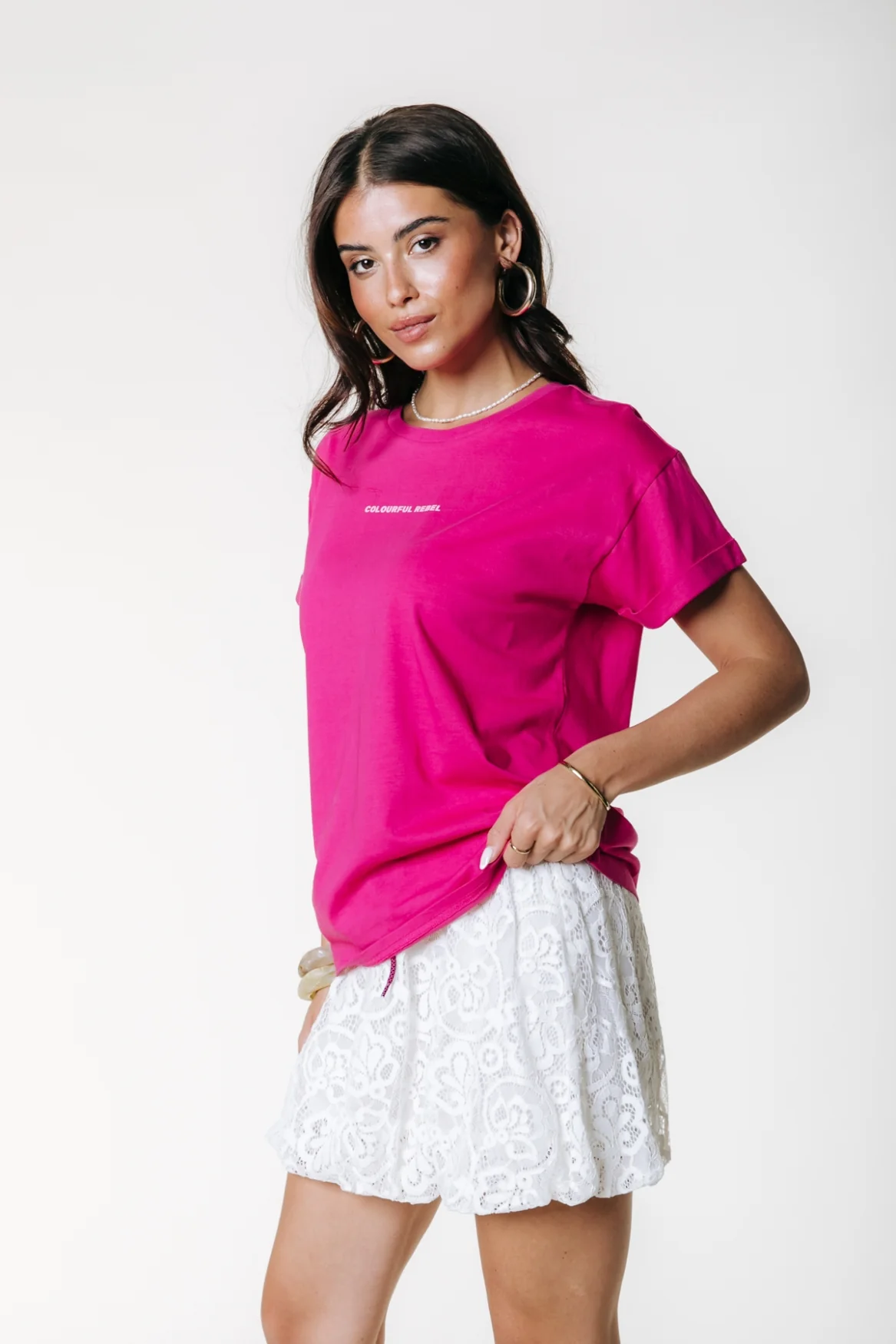 Uni Logo T-shirt | Dark fuchsia - Image 3
