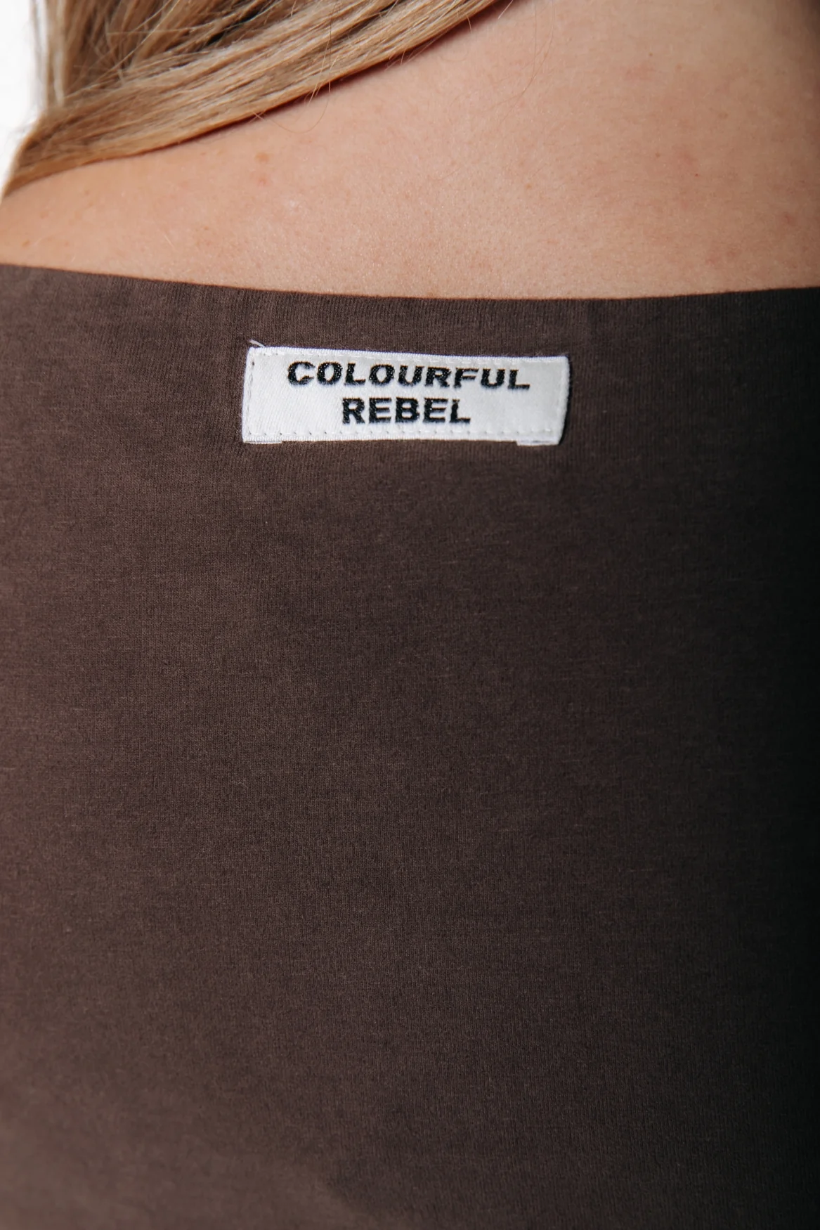 Fitted Boatneck Top | Brown - Image 4