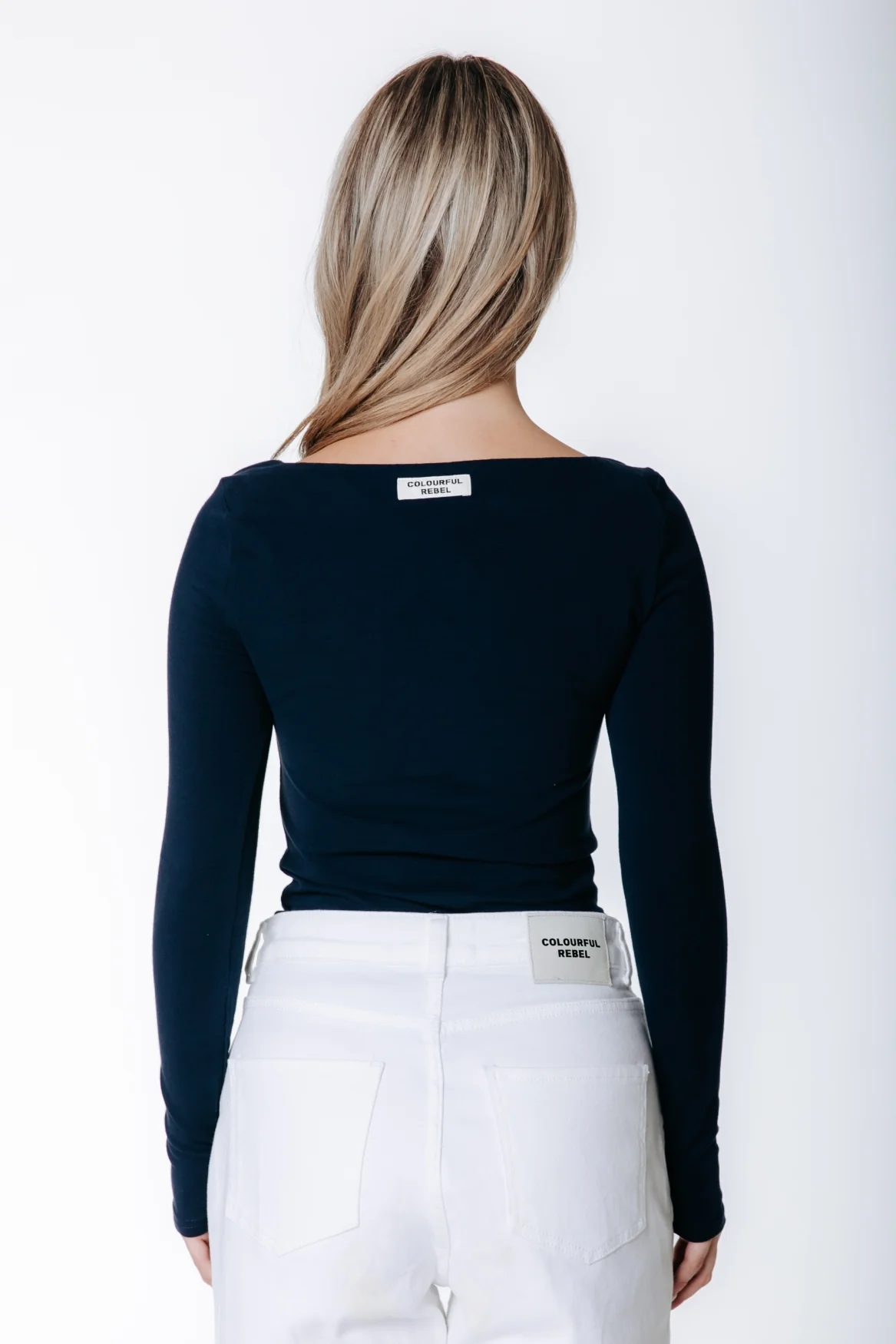 Fitted Boatneck Top | Dark Navy - Image 3