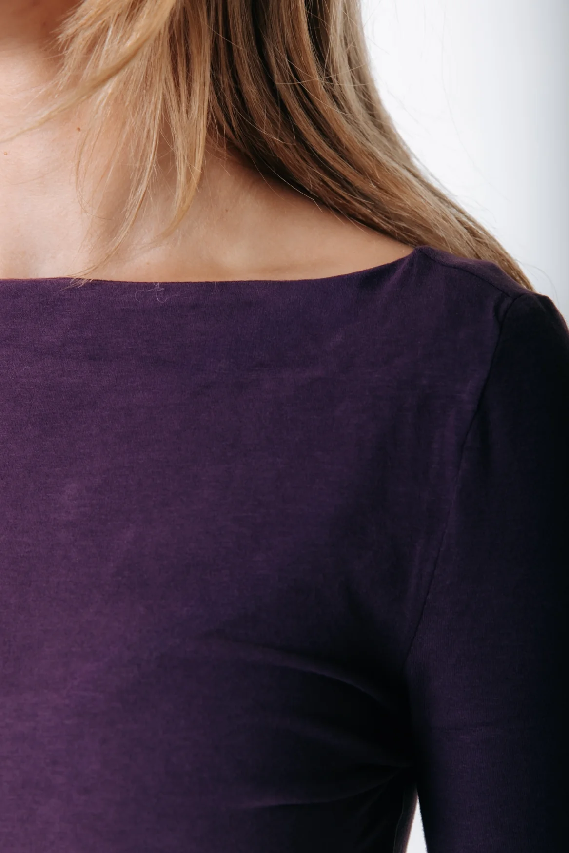Fitted Boatneck Top | Dark purple - Image 3