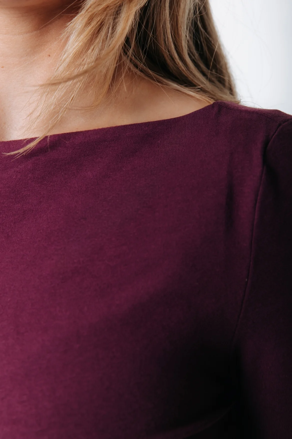 Fitted Boatneck Top | Merlot Red - Image 3