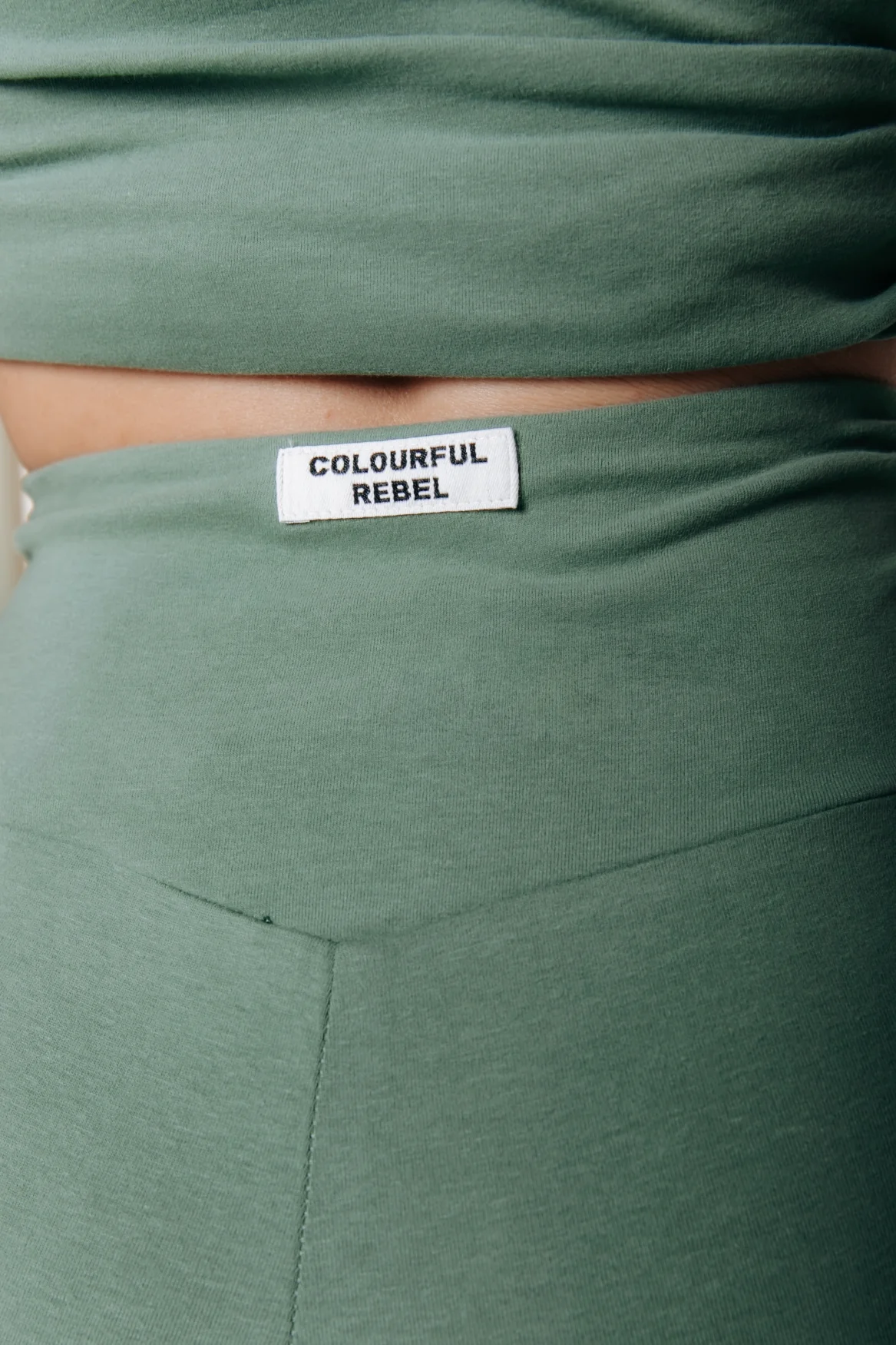 Fitted Flare Pants | Olive Green - Image 4