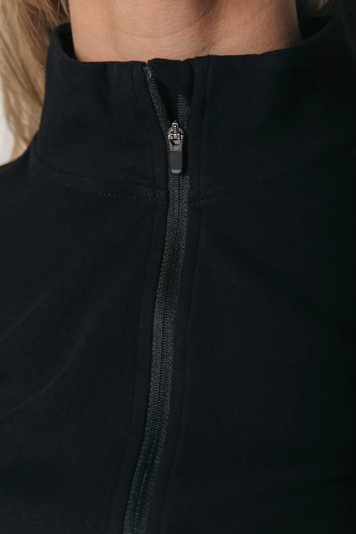 Fitted Full Zip Top | Black - Image 7