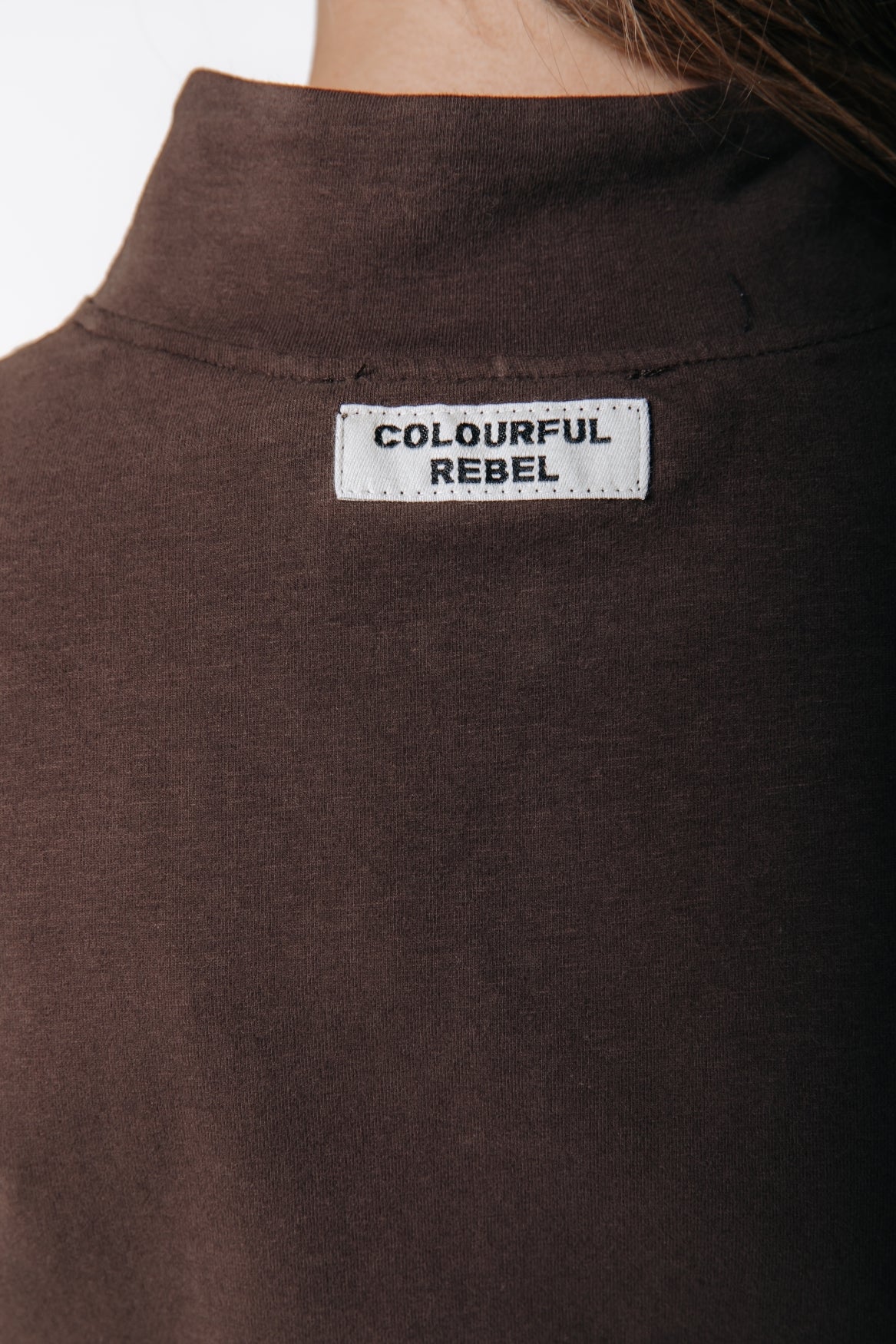 Fitted Full Zip Top | Brown - Image 3