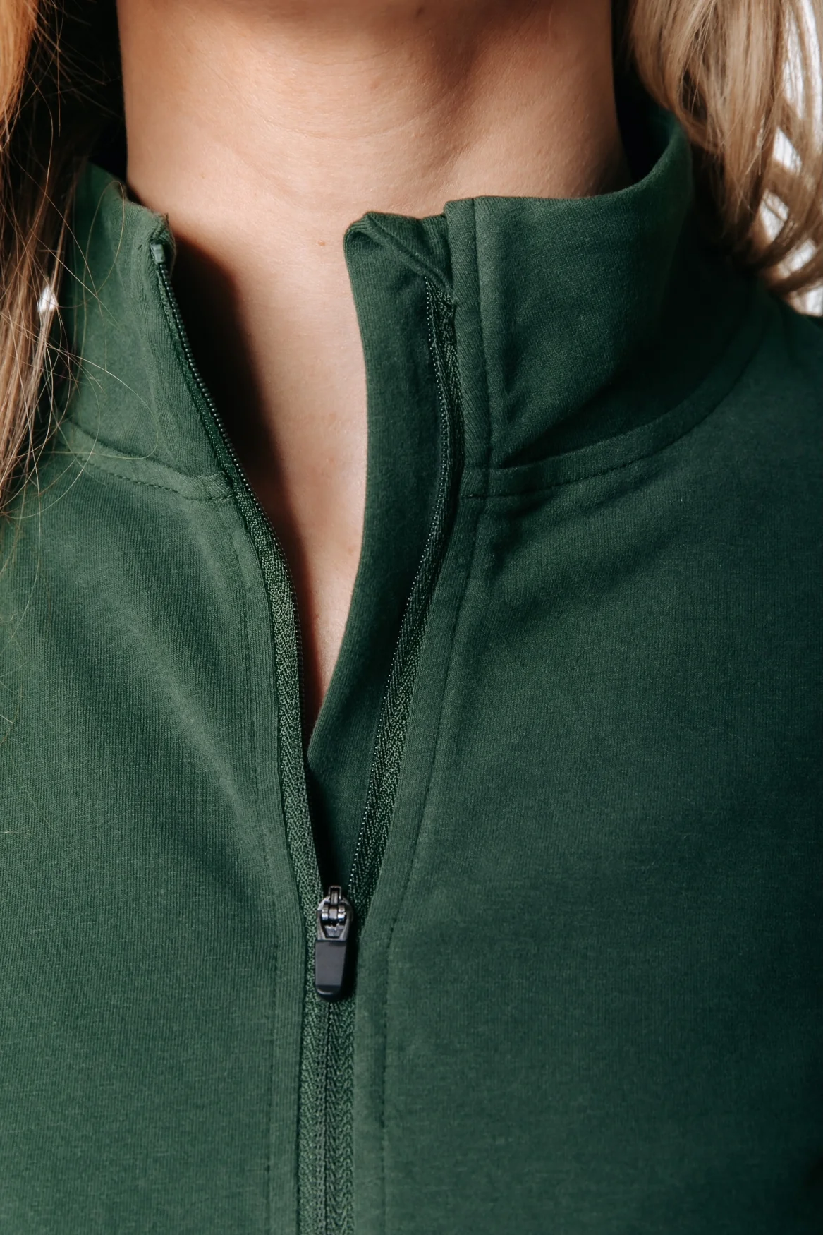 Fitted Full Zip Top | Dark green - Image 3