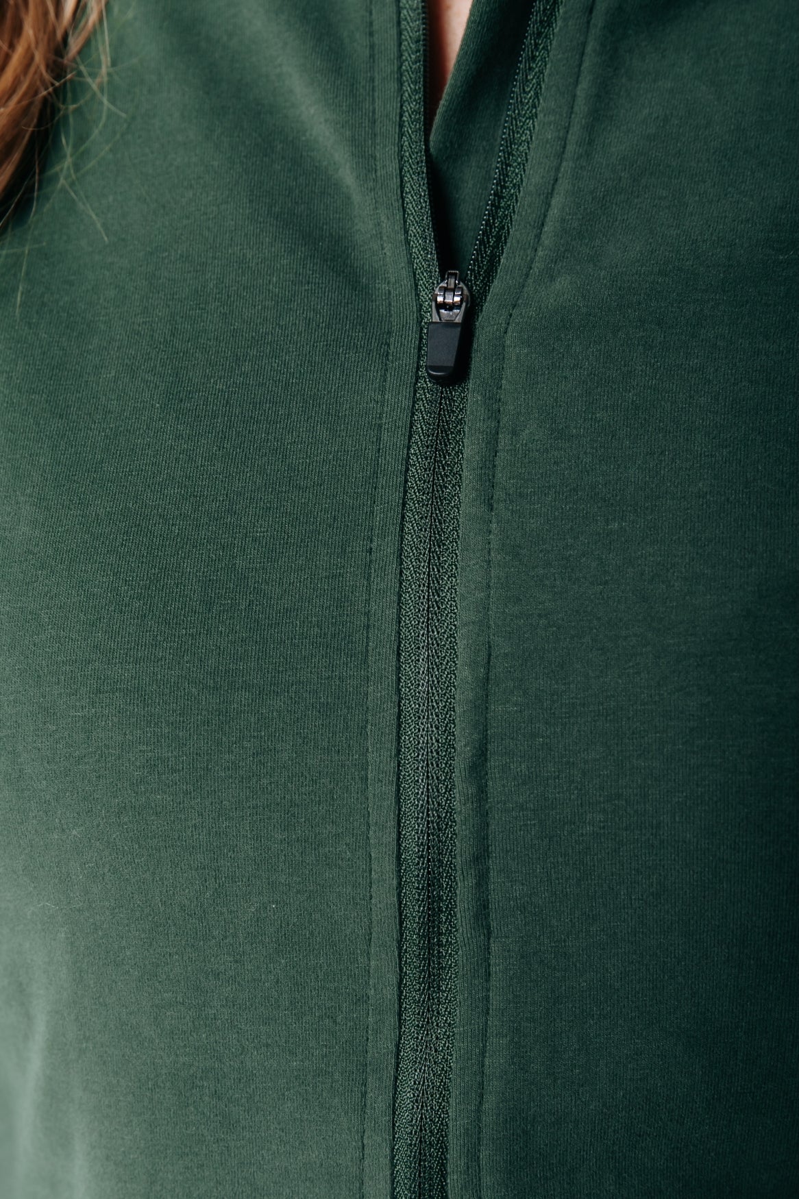 Fitted Full Zip Top | Dark green - Image 4