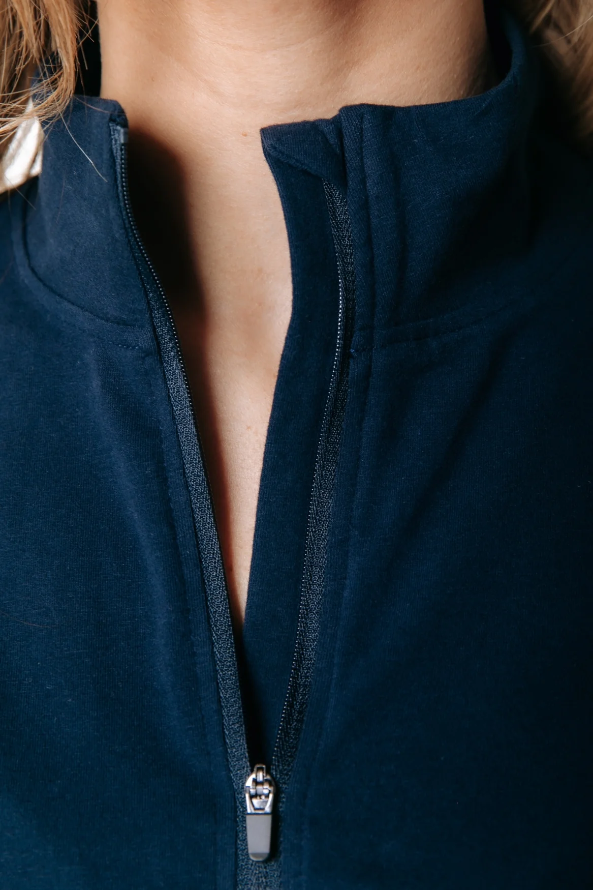 Fitted Full Zip Top | Dark Navy - Image 4