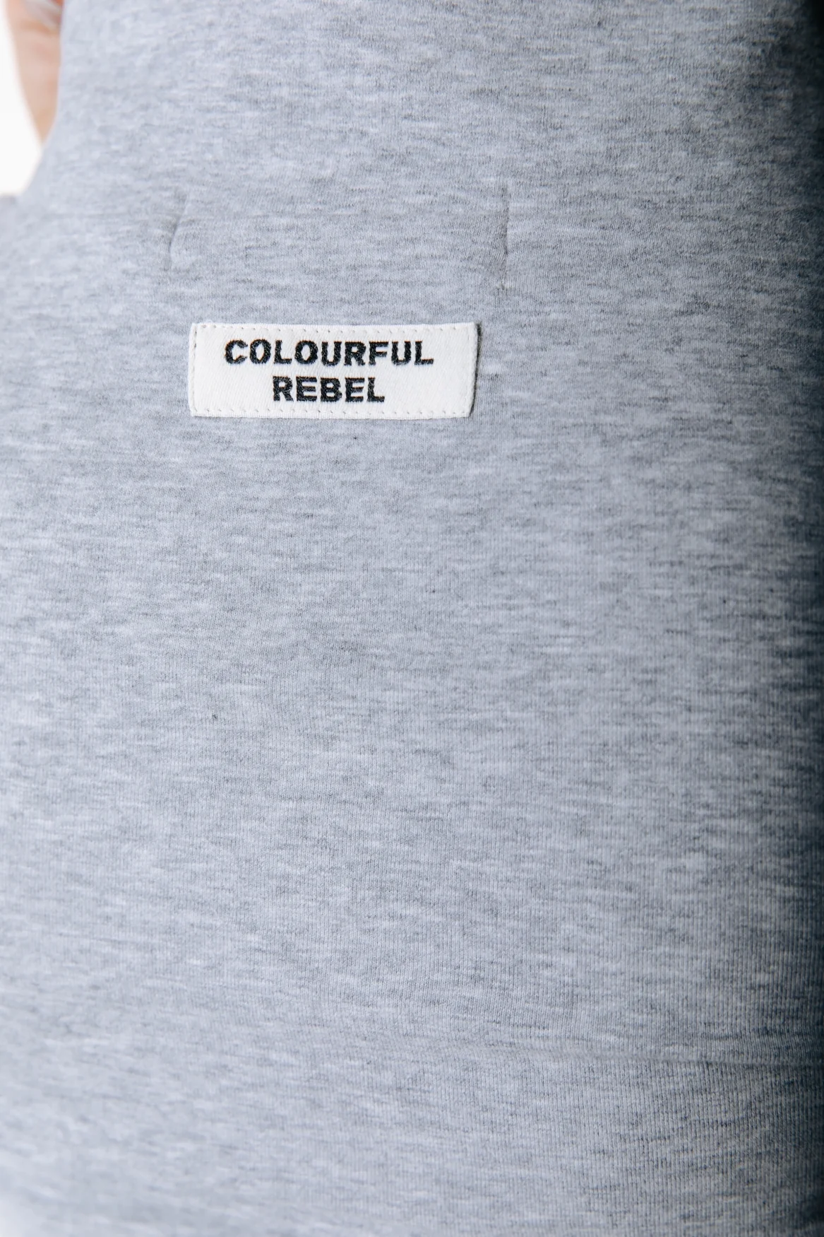 Fitted Full Zip Top | Medium grey melange - Image 3