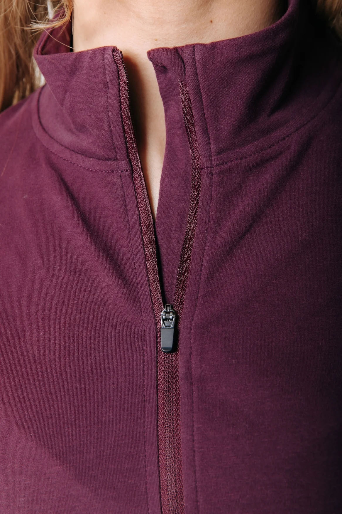 Fitted Full Zip Top | Merlot Red - Image 5