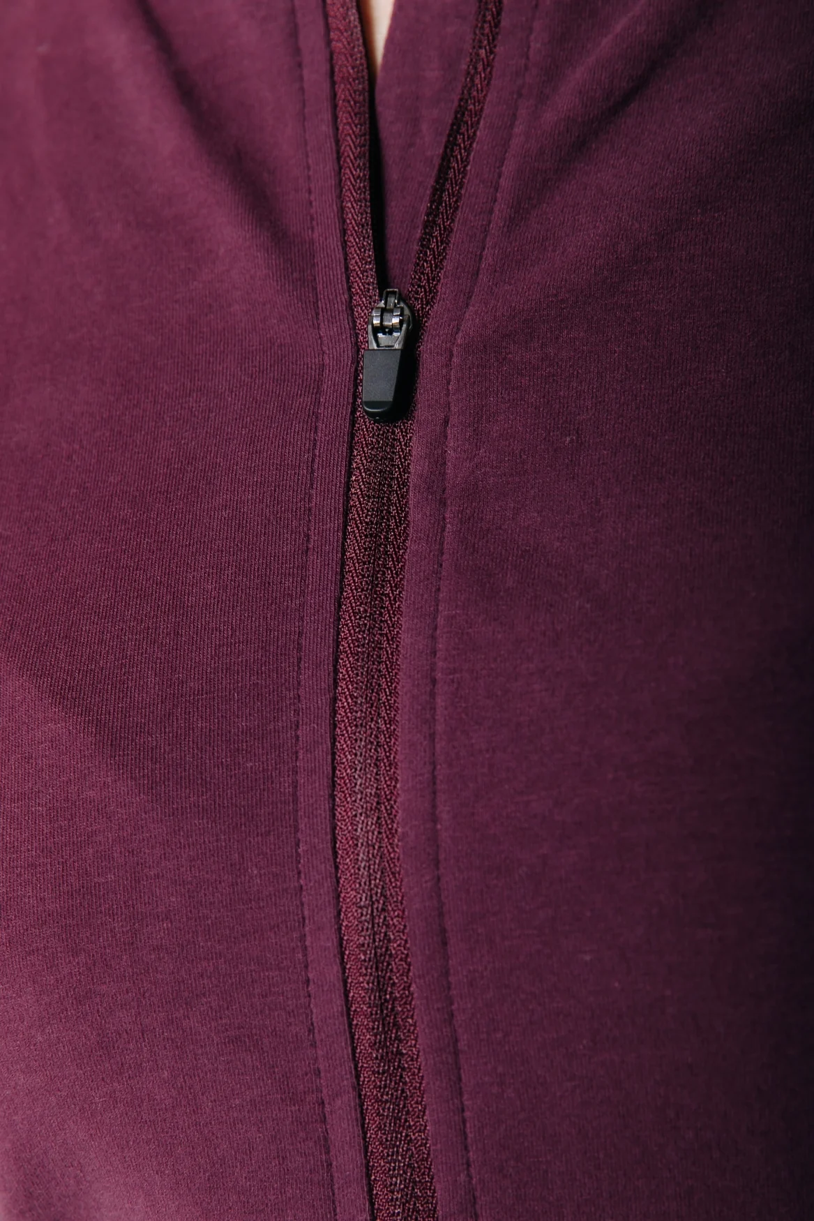 Fitted Full Zip Top | Merlot Red - Image 6