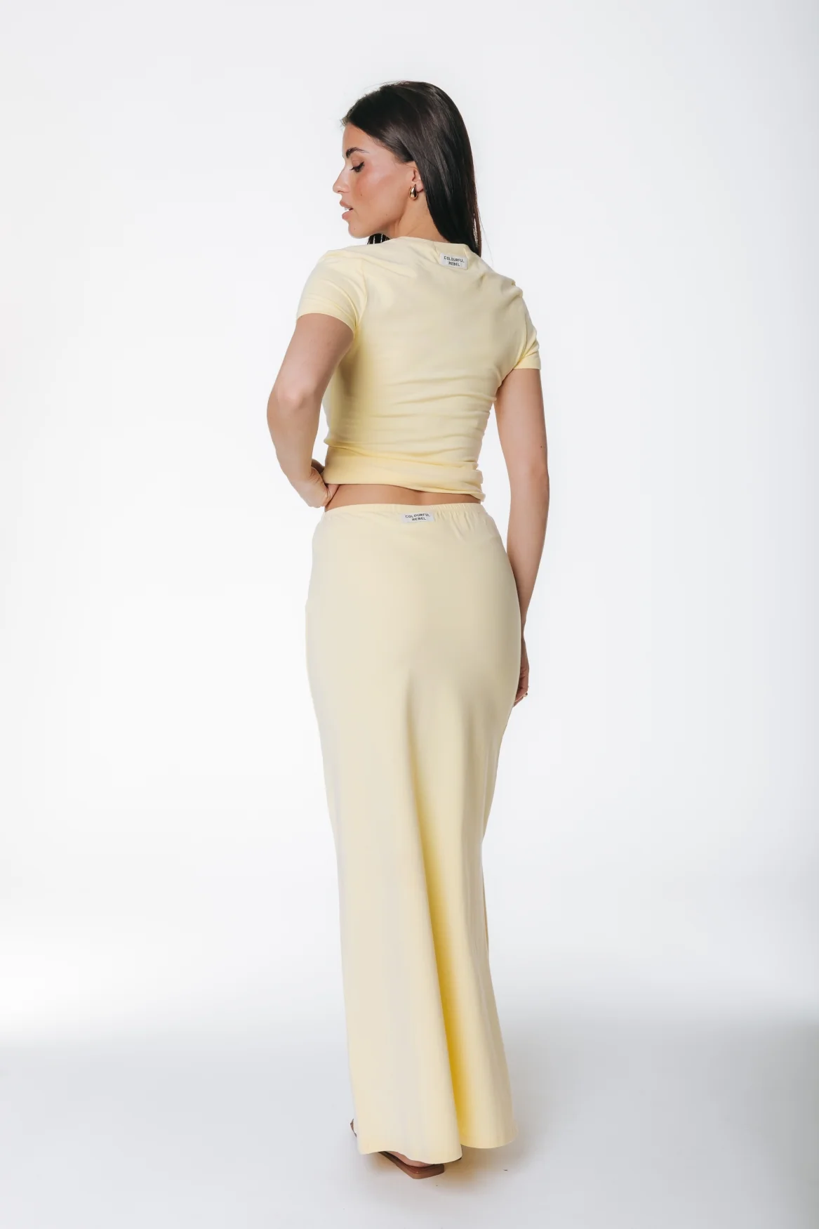 Fitted Maxi Skirt | Soft yellow - Image 3