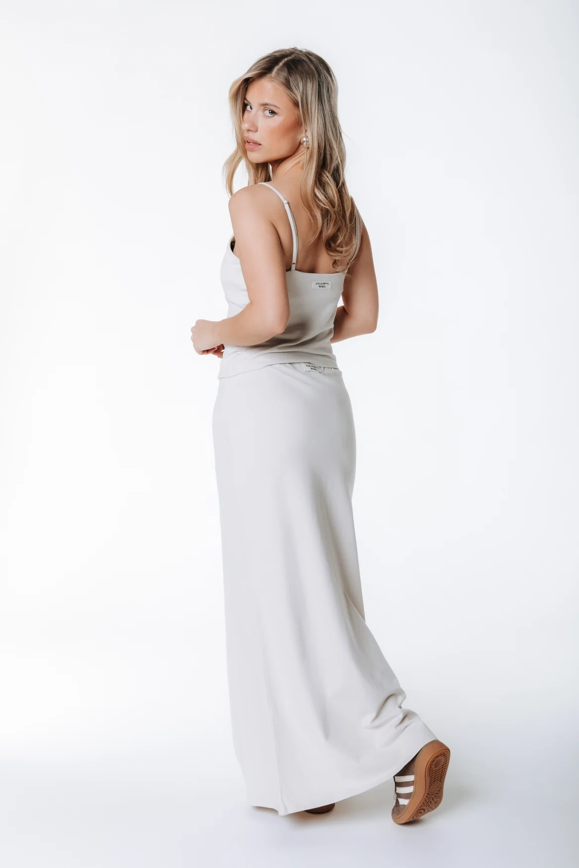 Fitted Maxi Skirt | Stone - Image 3