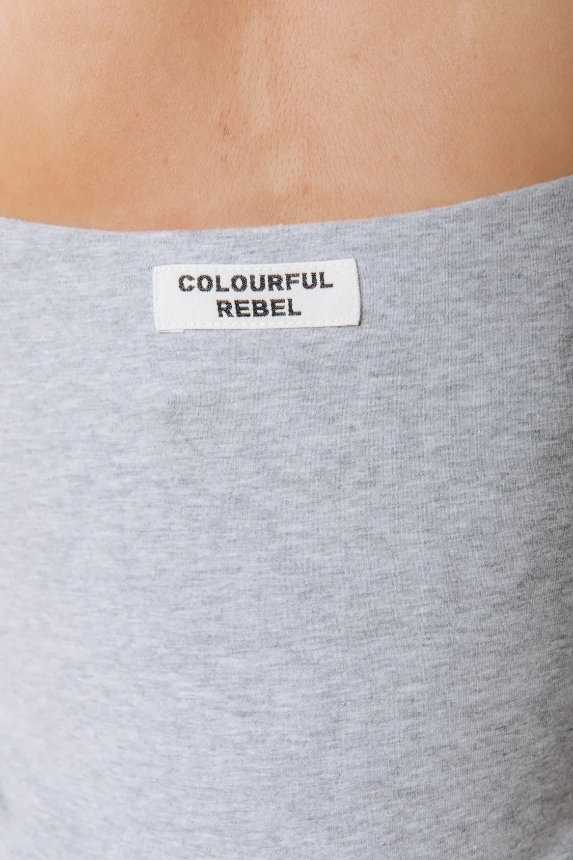 Fitted Strap Top | Medium grey melange - Image 5