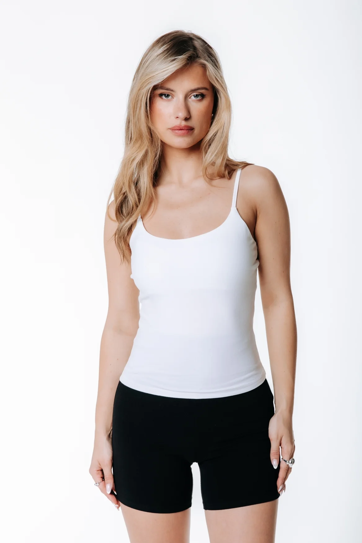 Fitted Strap Top | Optic white