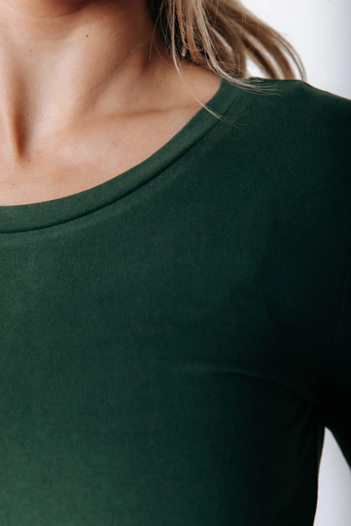 Fitted Wideneck Top | Dark green - Image 3