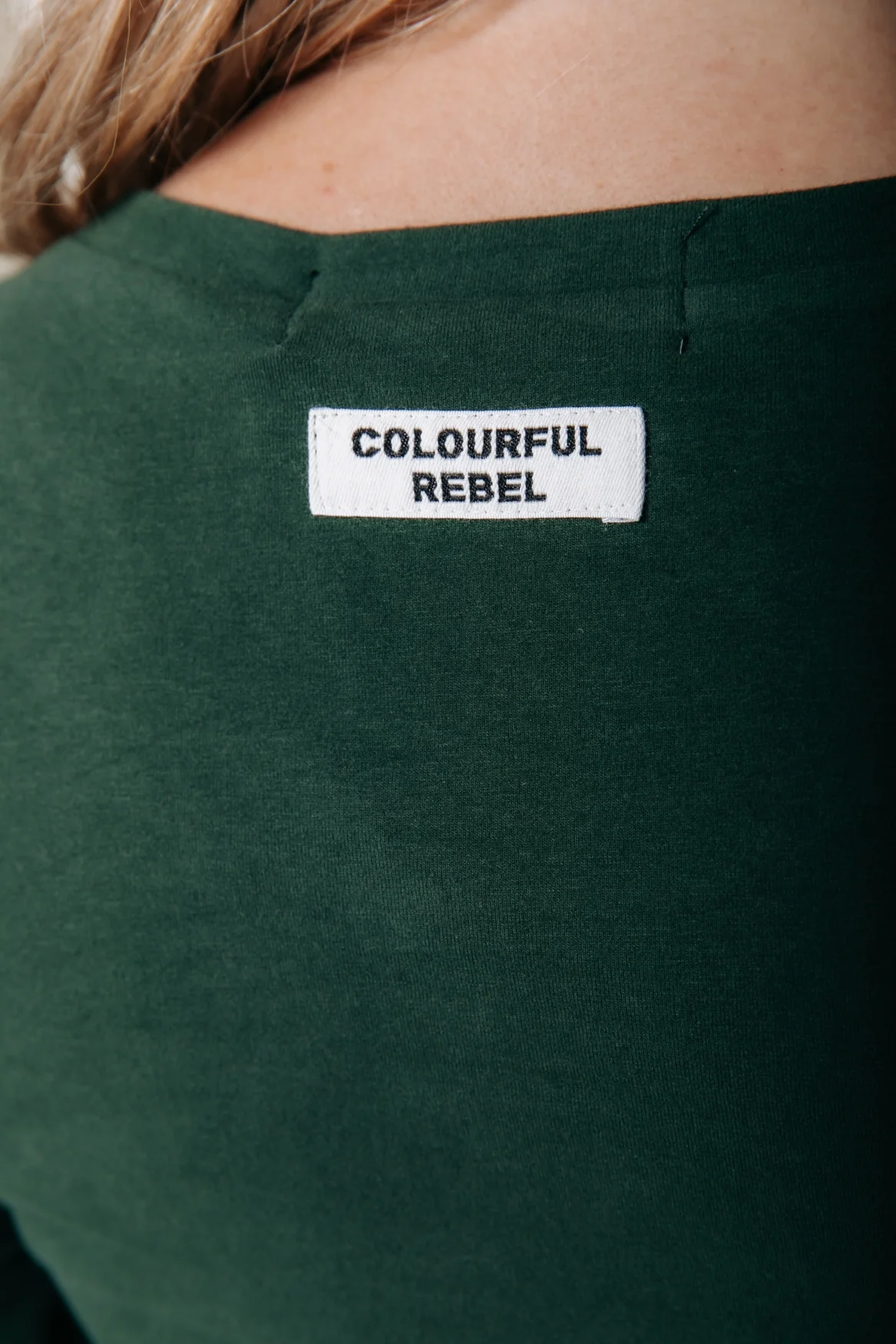 Fitted Wideneck Top | Dark green - Image 4